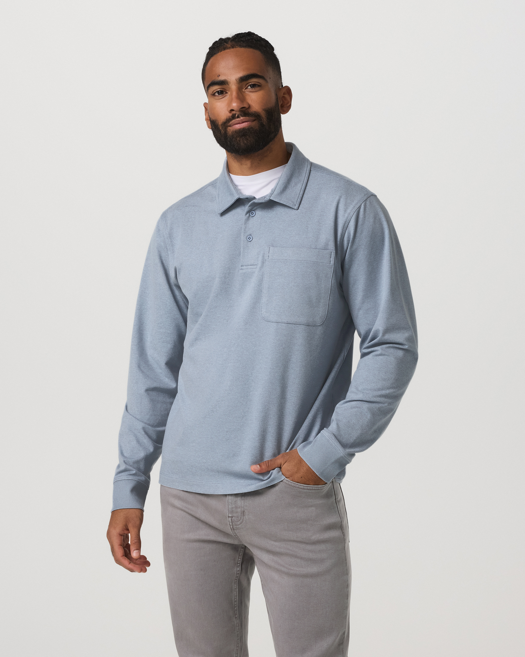 Long Sleeve Coronado Rugby | Blue Dusk Heather