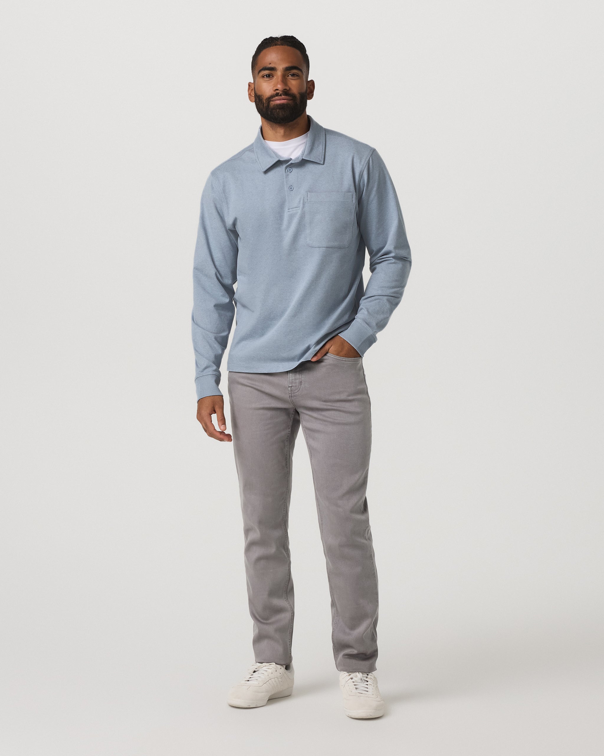 Long Sleeve Coronado Rugby | Blue Dusk Heather - Image 4