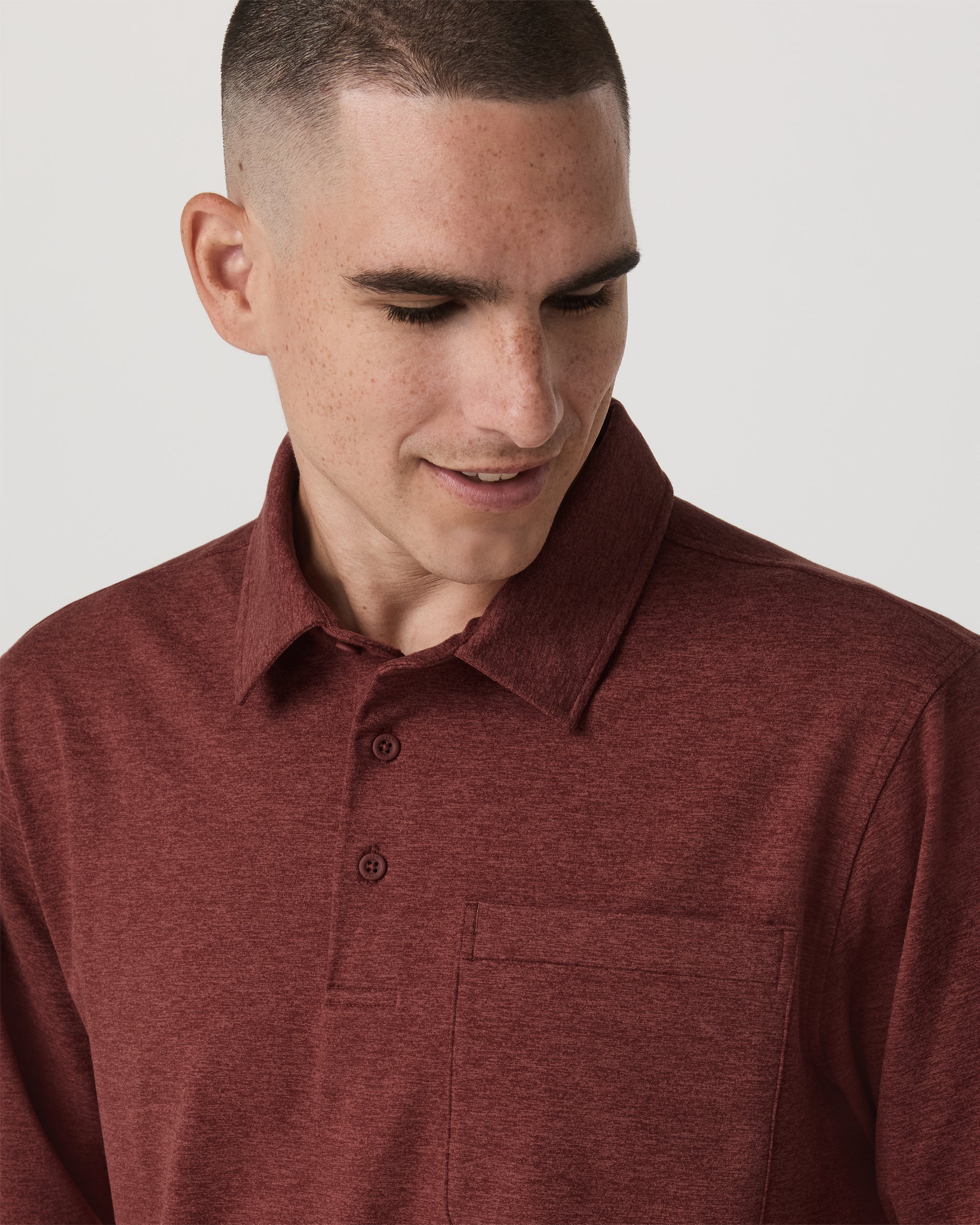Long Sleeve Coronado Rugby | Spiced Apple Heather - Image 2