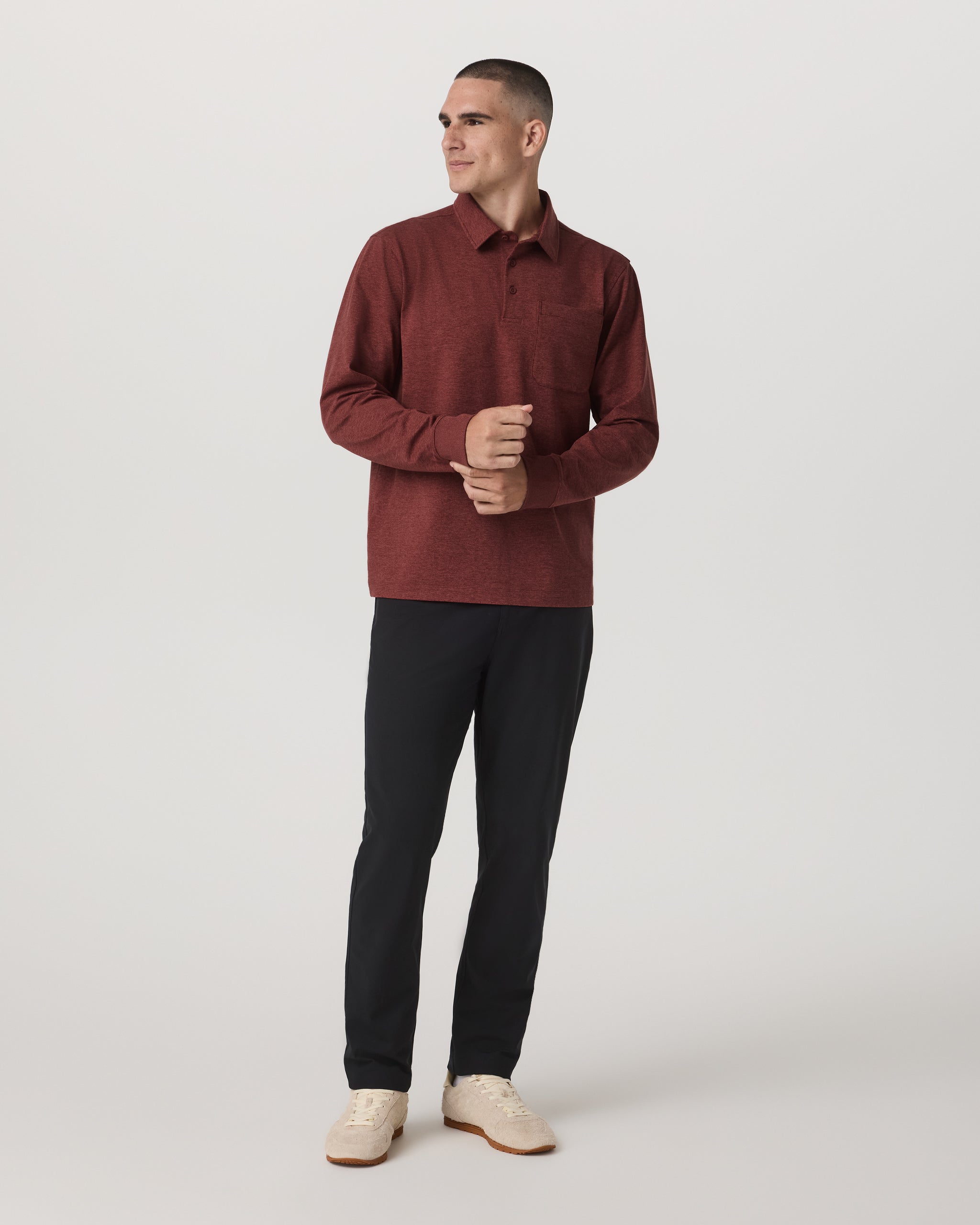 Long Sleeve Coronado Rugby | Spiced Apple Heather - Image 4
