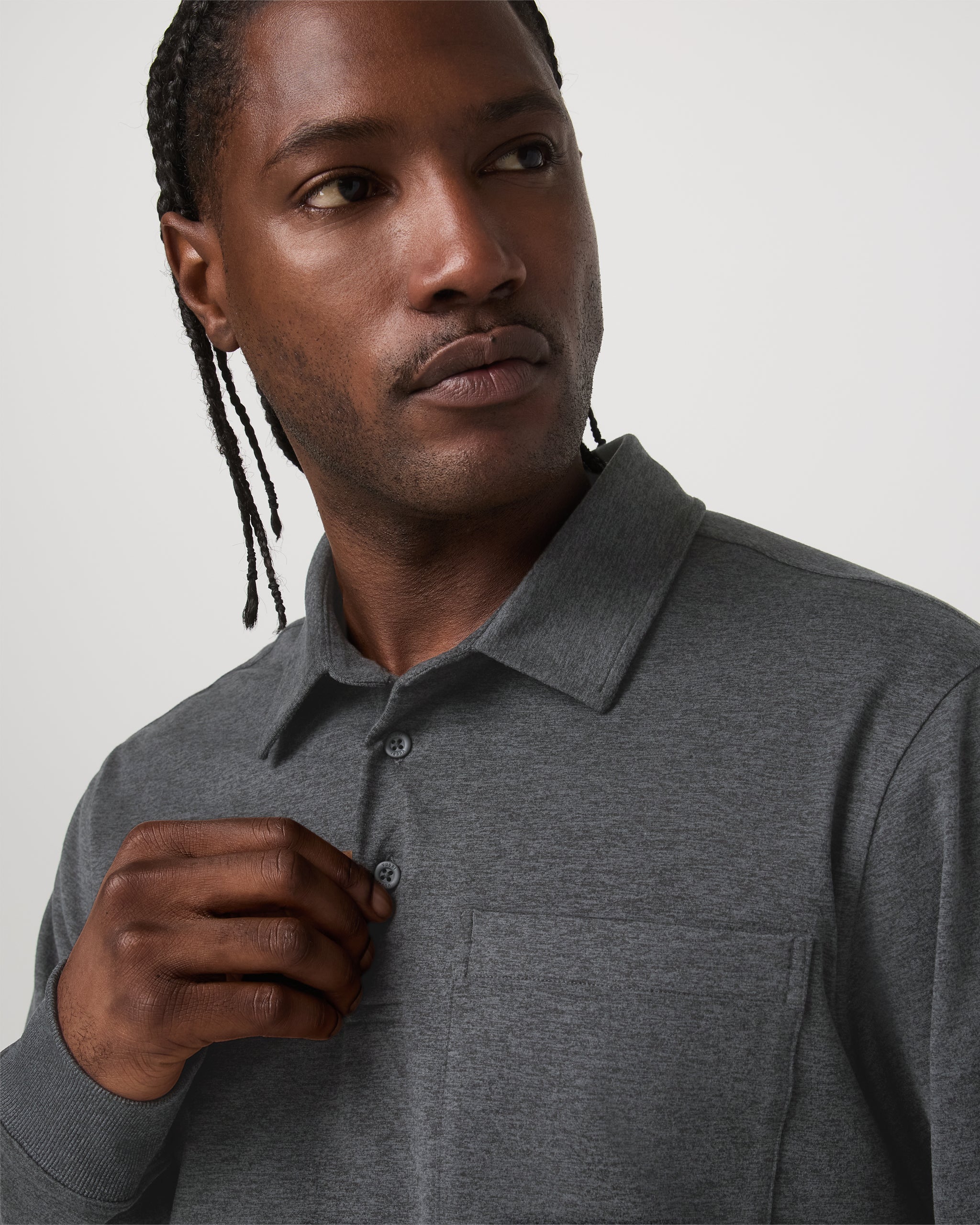 Long Sleeve Coronado Rugby | Charcoal Heather - Image 2