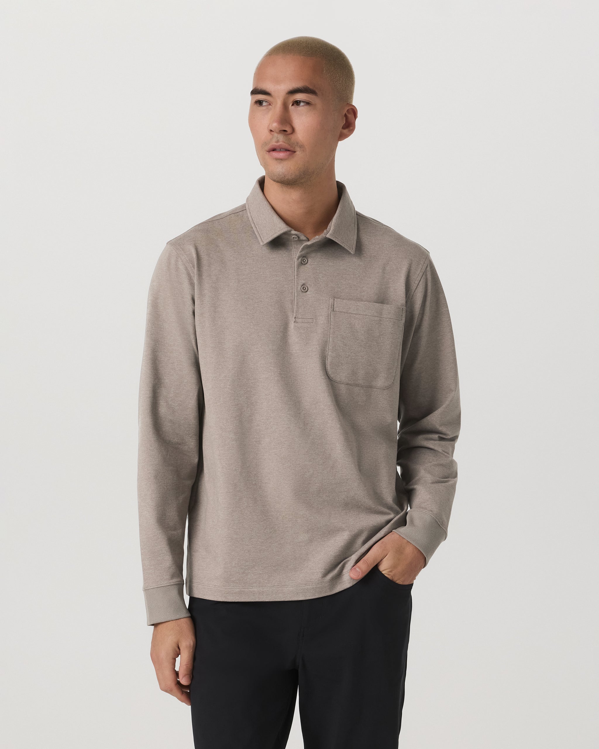 Long Sleeve Coronado Rugby | Walnut Heather