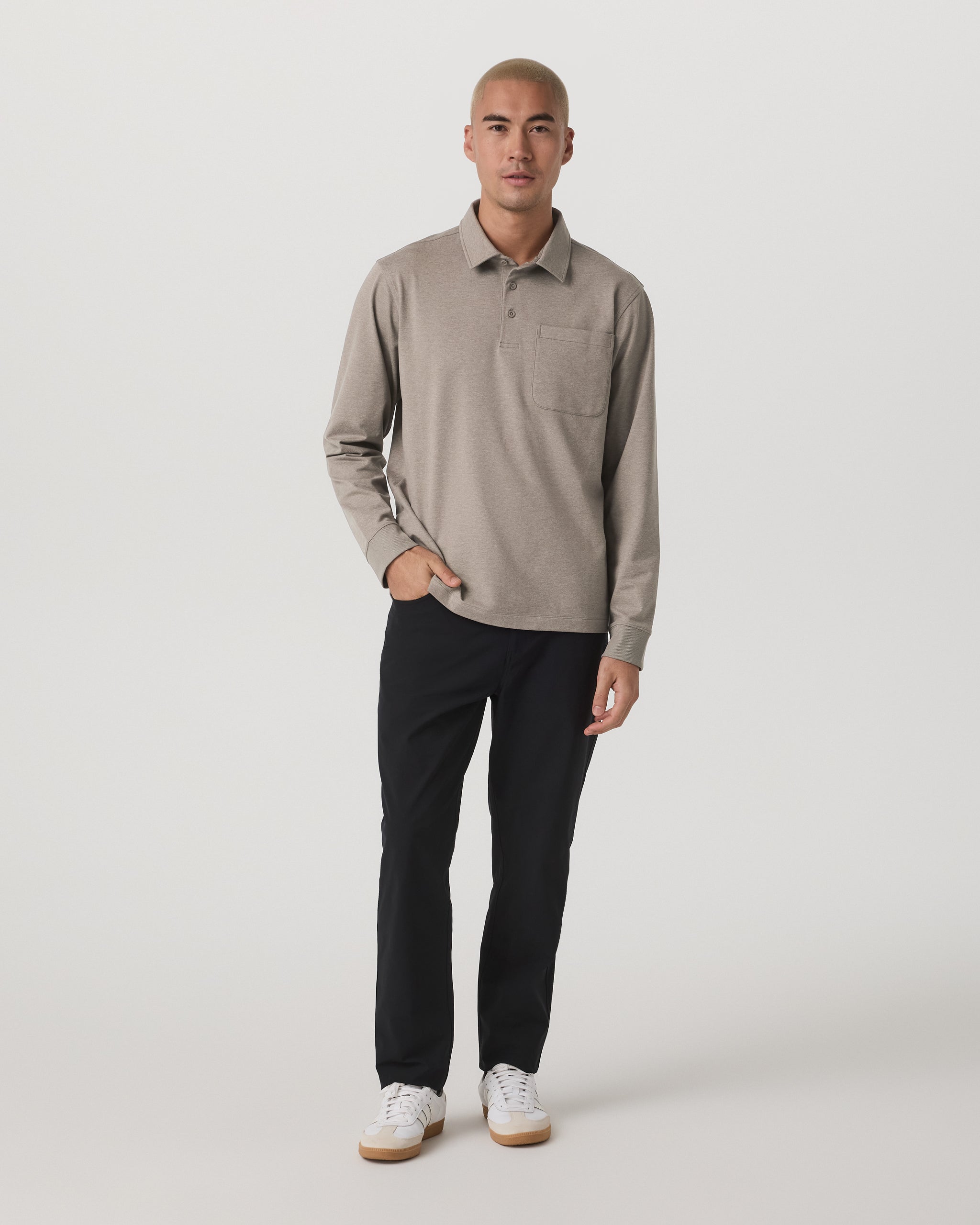 Long Sleeve Coronado Rugby | Walnut Heather - Image 4