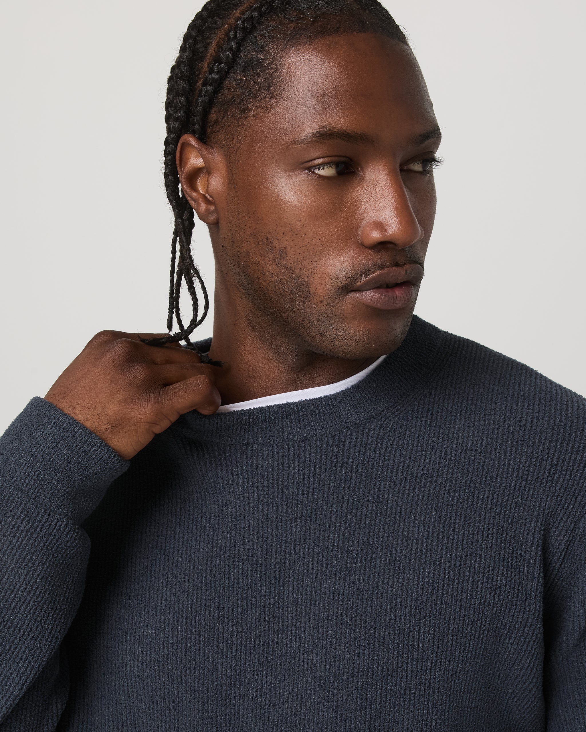 Midweight Rib Sweater | Navy - Image 2