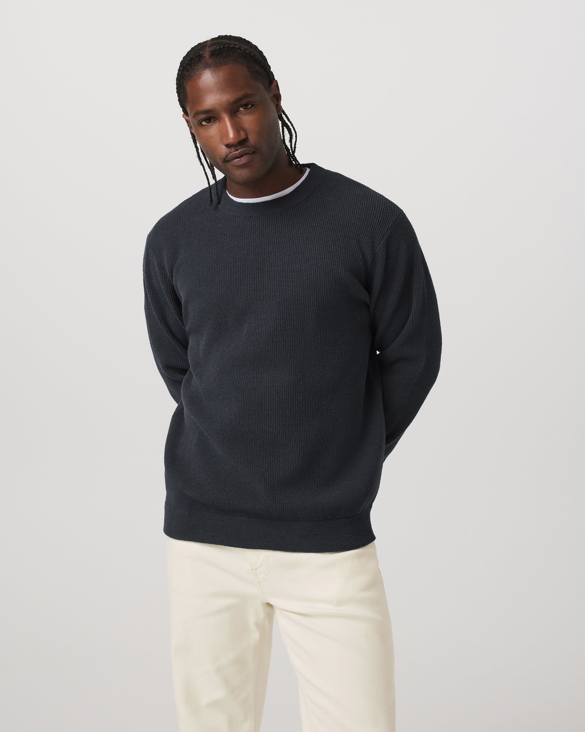 Midweight Rib Sweater | Navy - Image 5