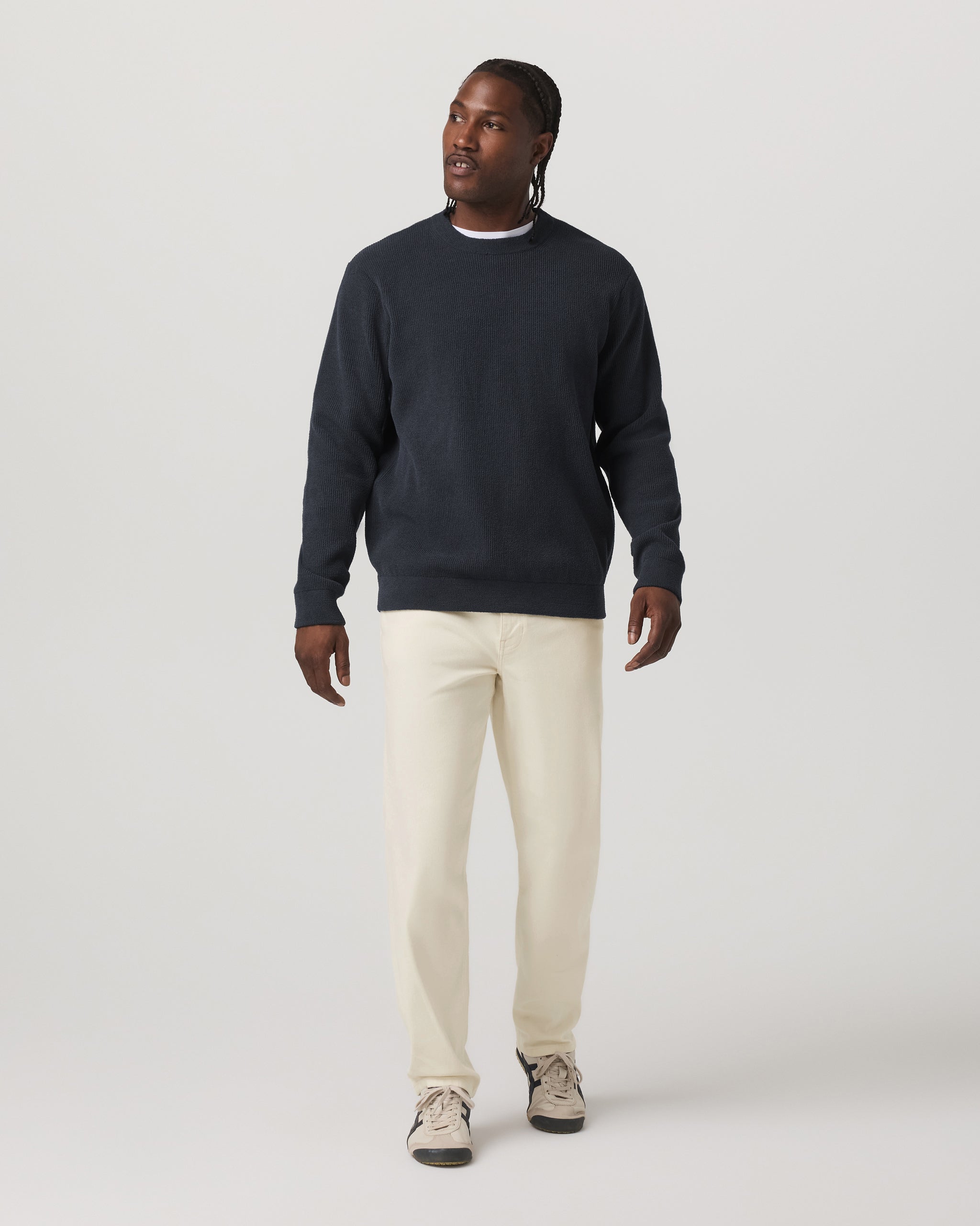 Midweight Rib Sweater | Navy - Image 4