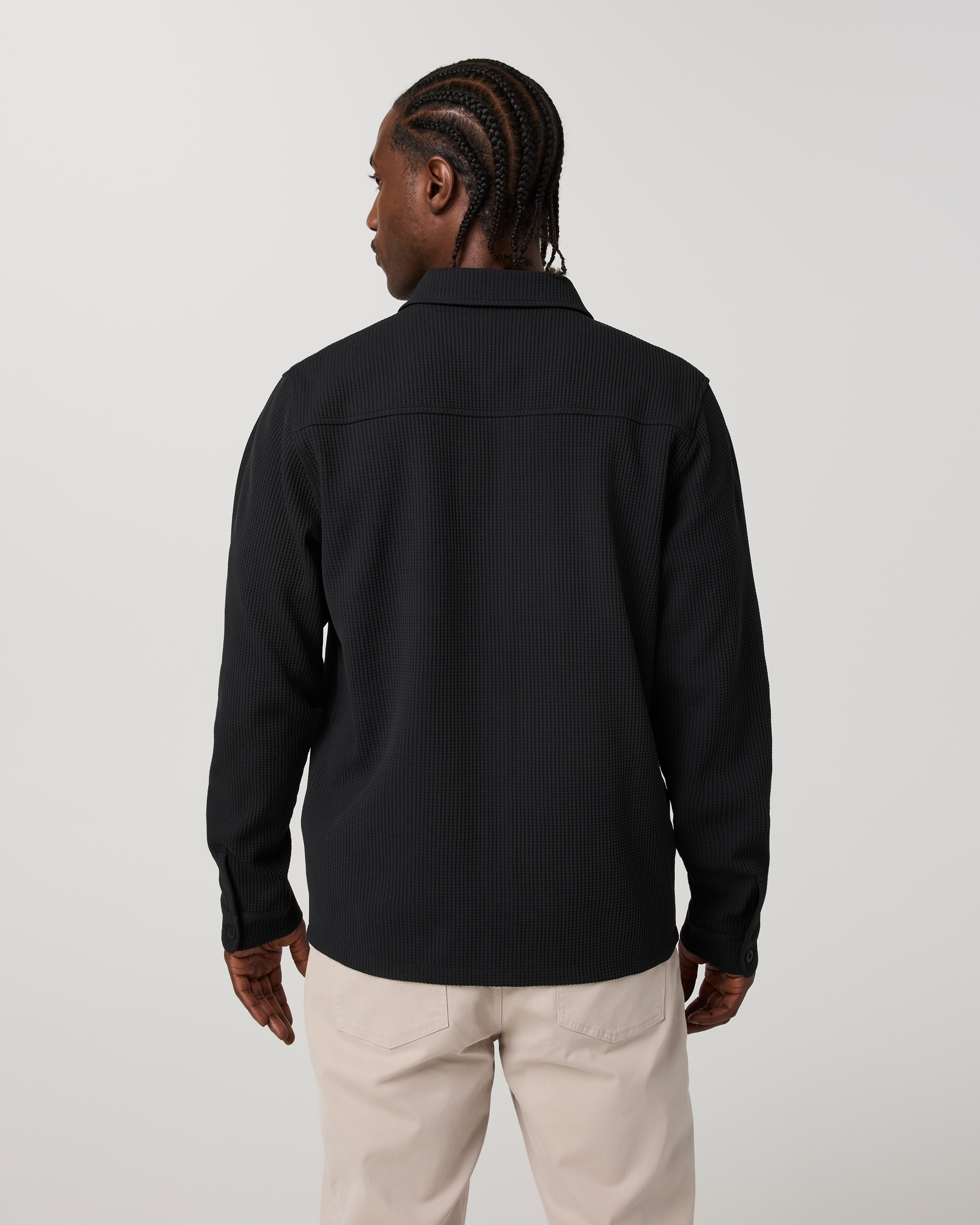 Tech Waffle Shirt Jacket | Black - Image 3