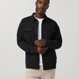 Tech Waffle Shirt Jacket | Black