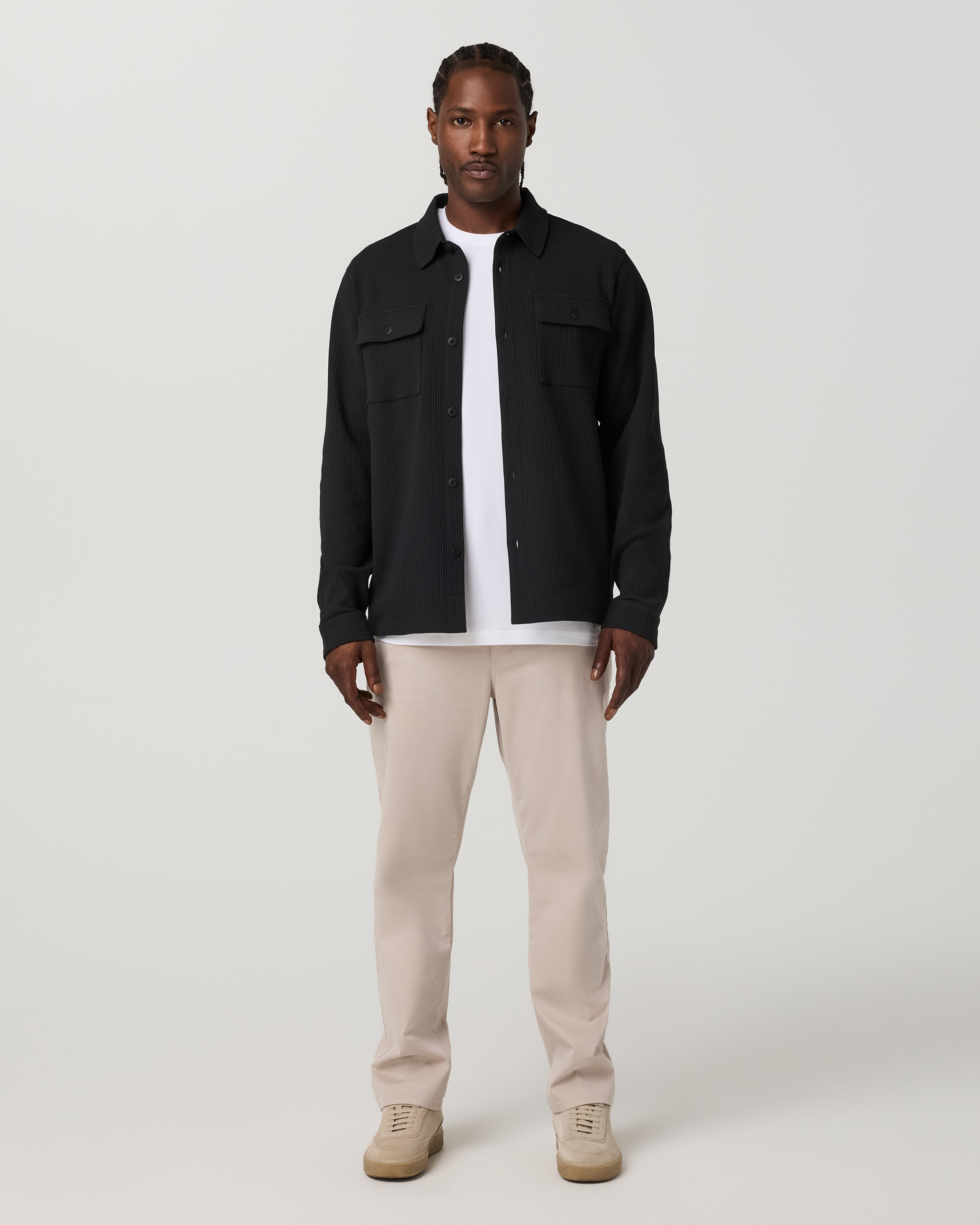 Tech Waffle Shirt Jacket | Black - Image 4