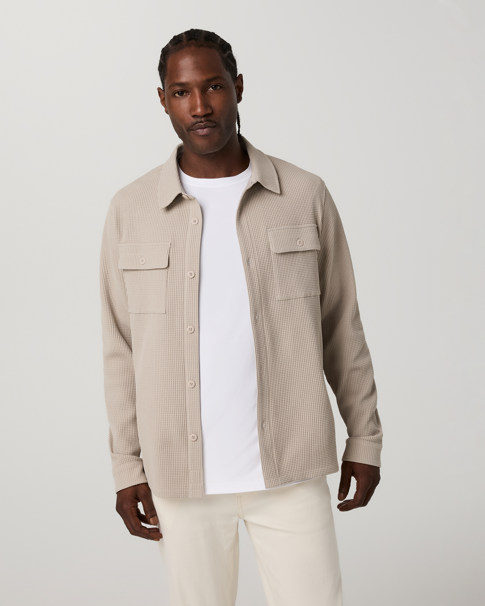 Tech Waffle Shirt Jacket | Dark Salt