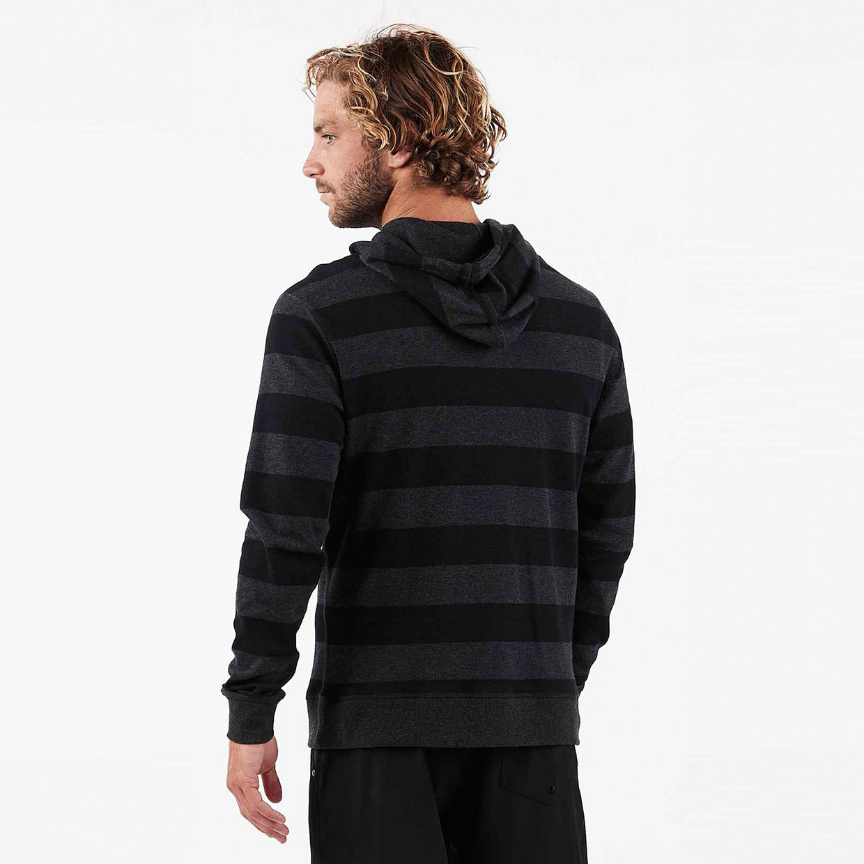 Clark Hoodie | Black-Charcoal Stripe - Image 2