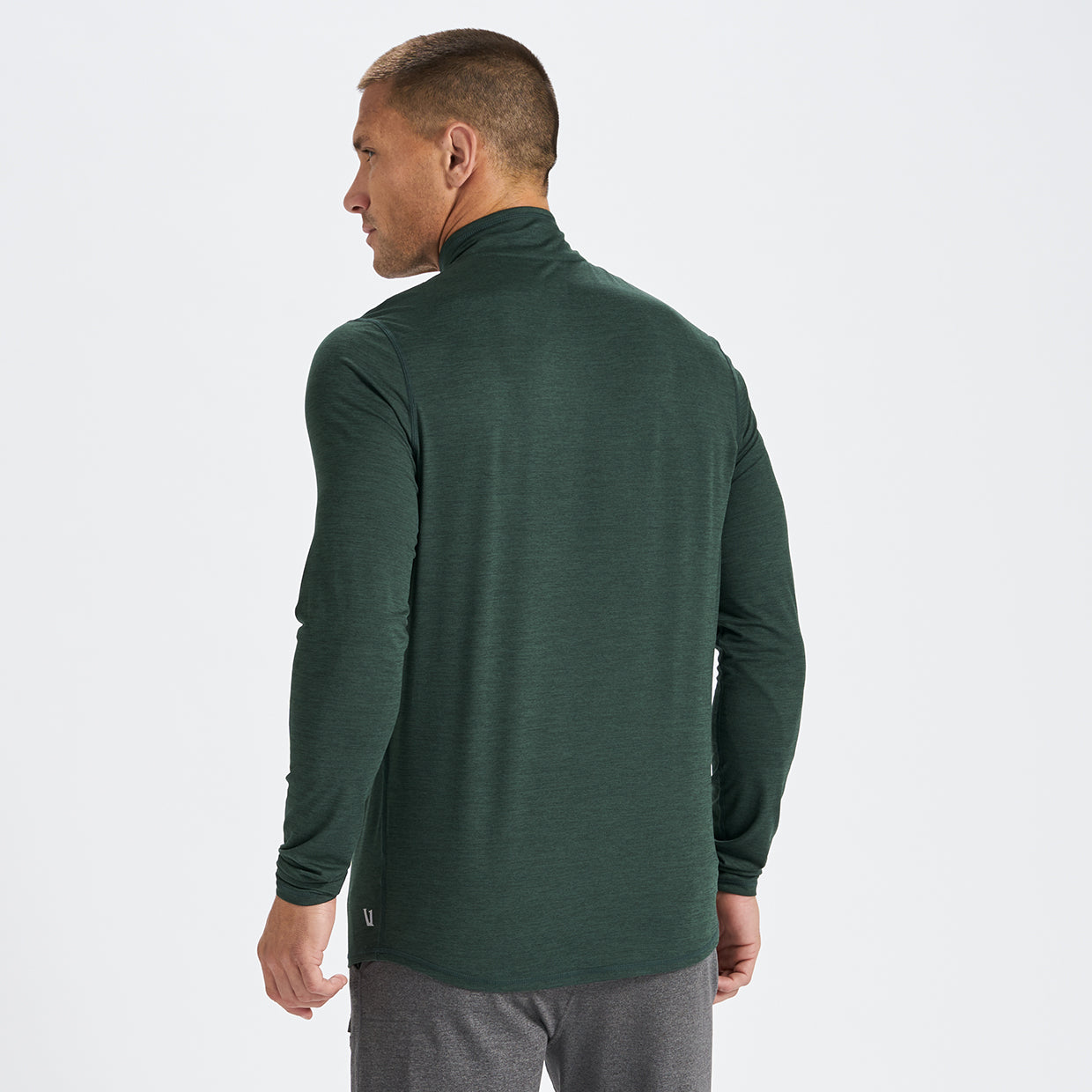 Ease Performance Half Zip | Blackened Green Heather - Image 2
