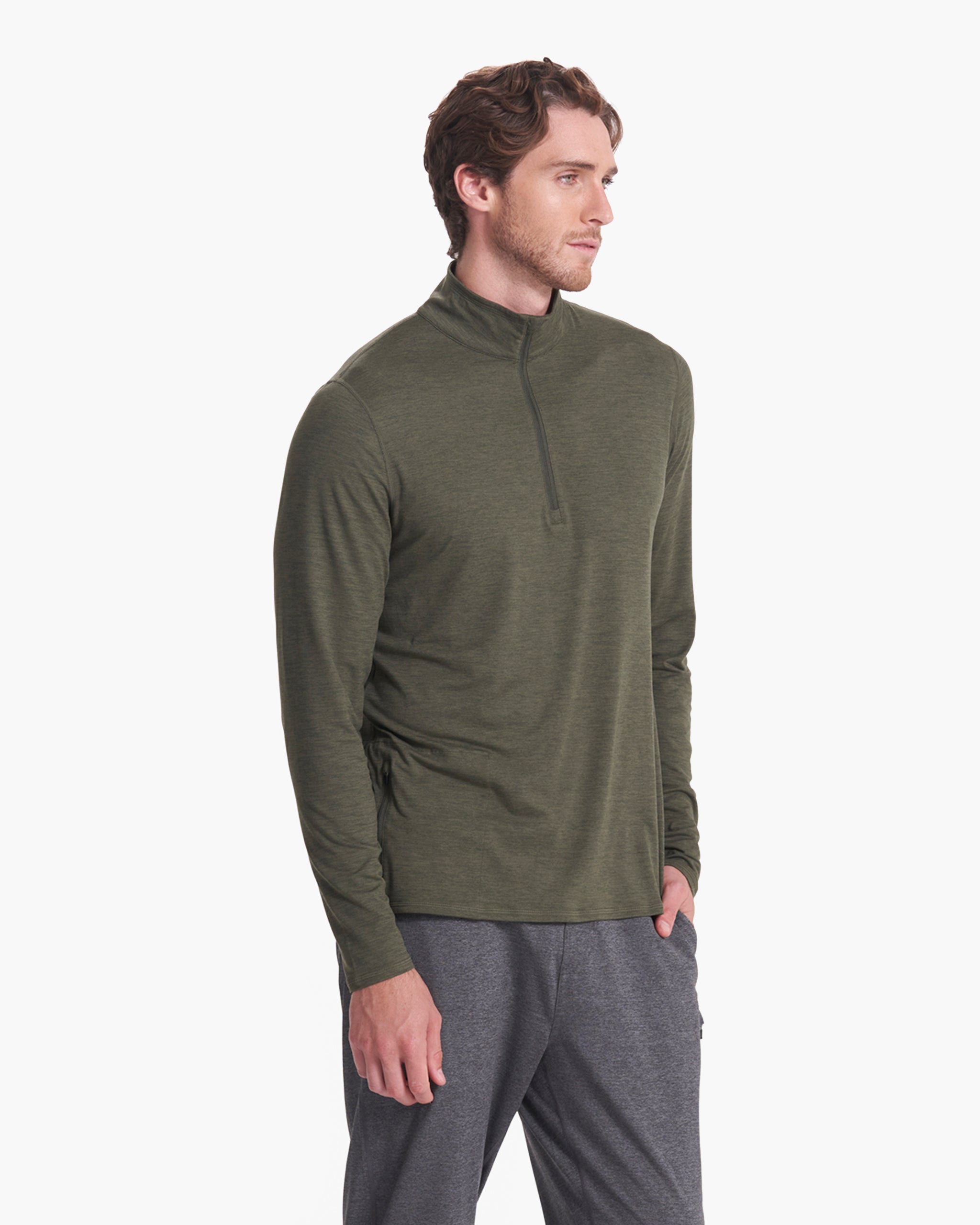 Ease Performance Half Zip | Forest Heather - Image 2