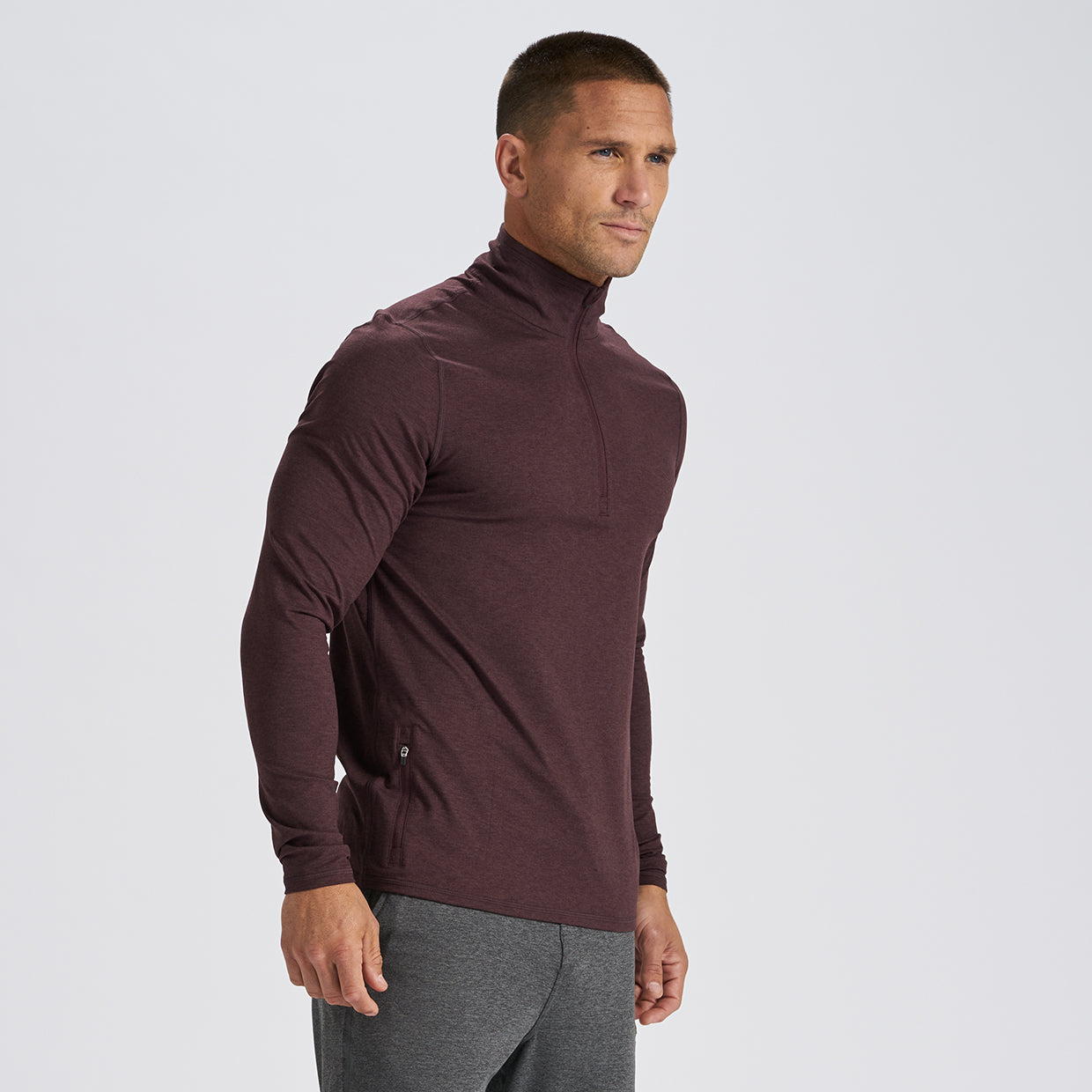 Ease Performance Half Zip | Oxblood Heather - Image 2