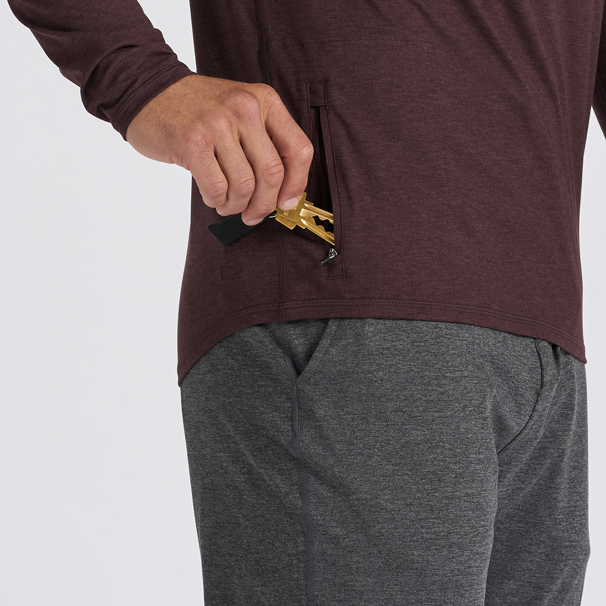 Ease Performance Half Zip | Oxblood Heather - Image 4