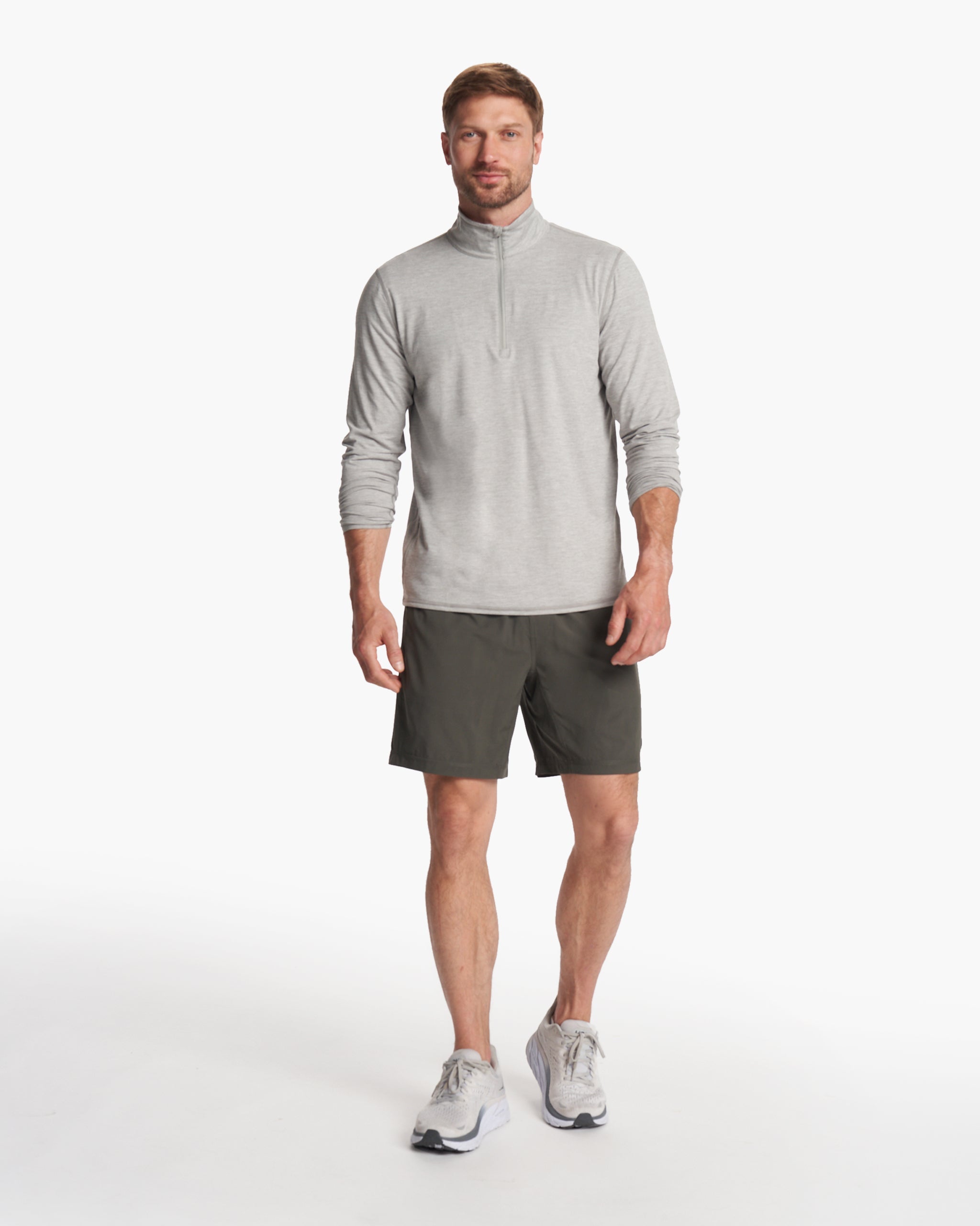 Ease Performance Half Zip | Light Heather Grey - Image 4