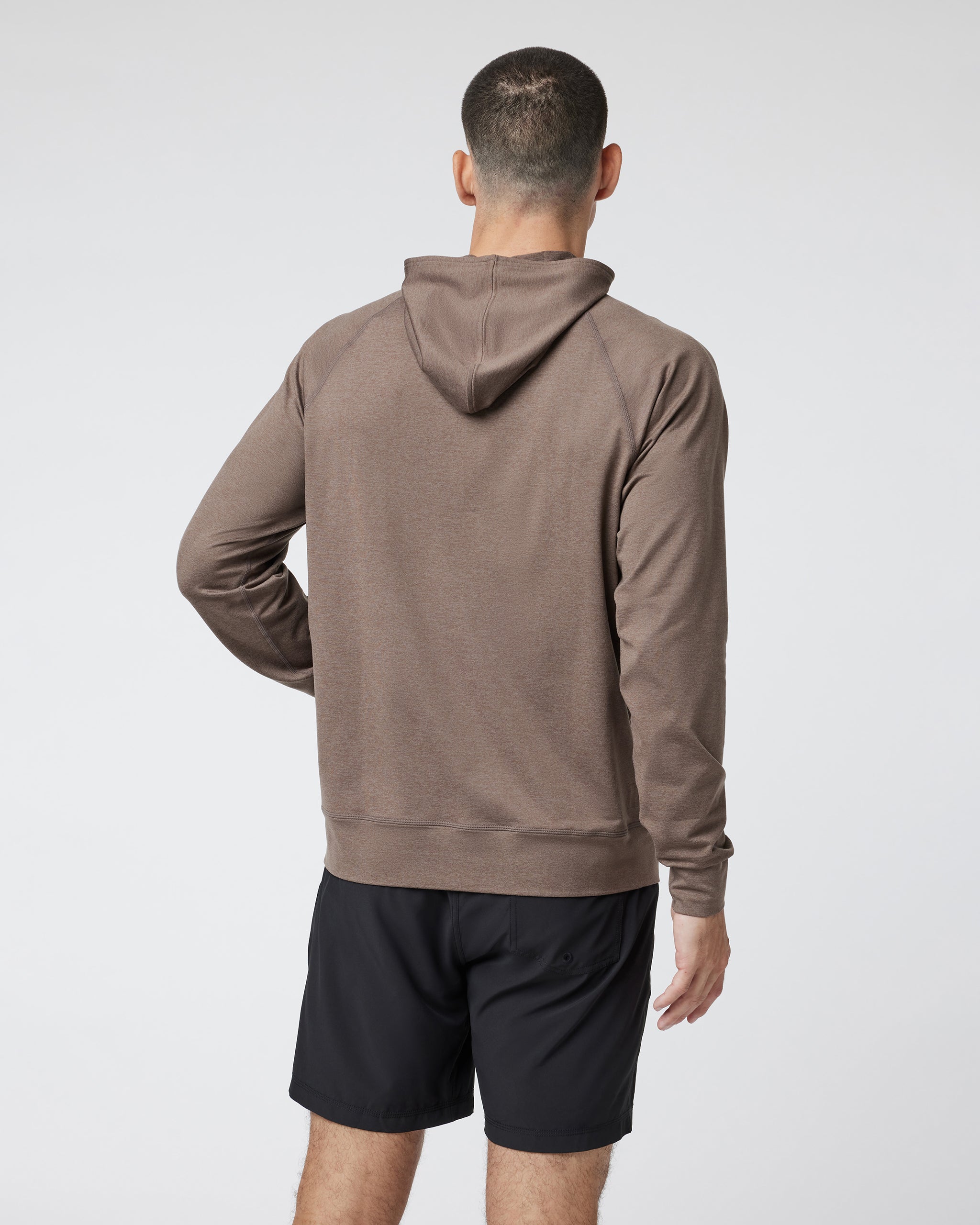 Ponto Performance Half Zip Hoodie | Fossil Heather - Image 3