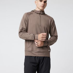 Ponto Performance Half Zip Hoodie | Fossil Heather