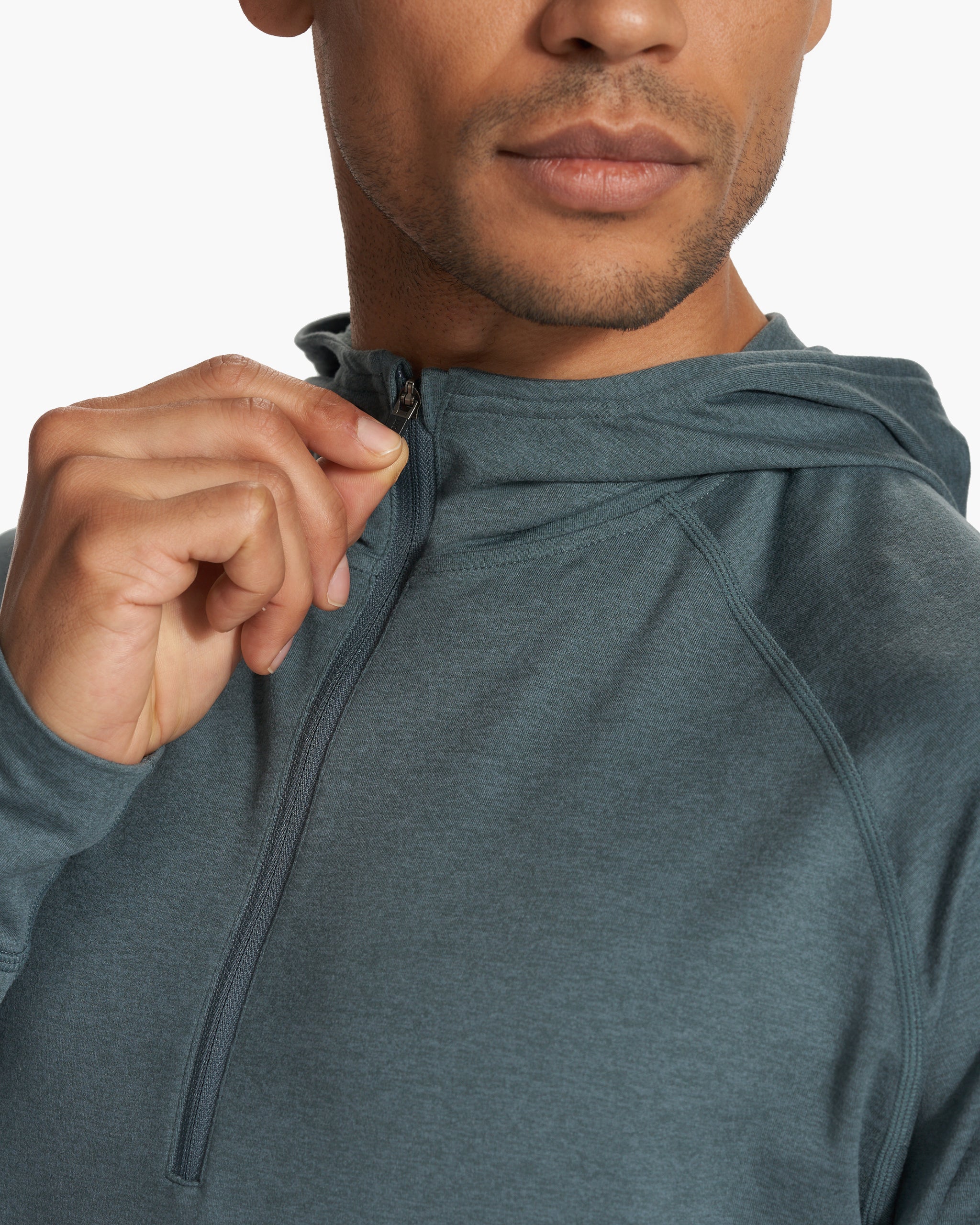 Ponto Performance Half Zip Hoodie | Lake Heather - Image 2