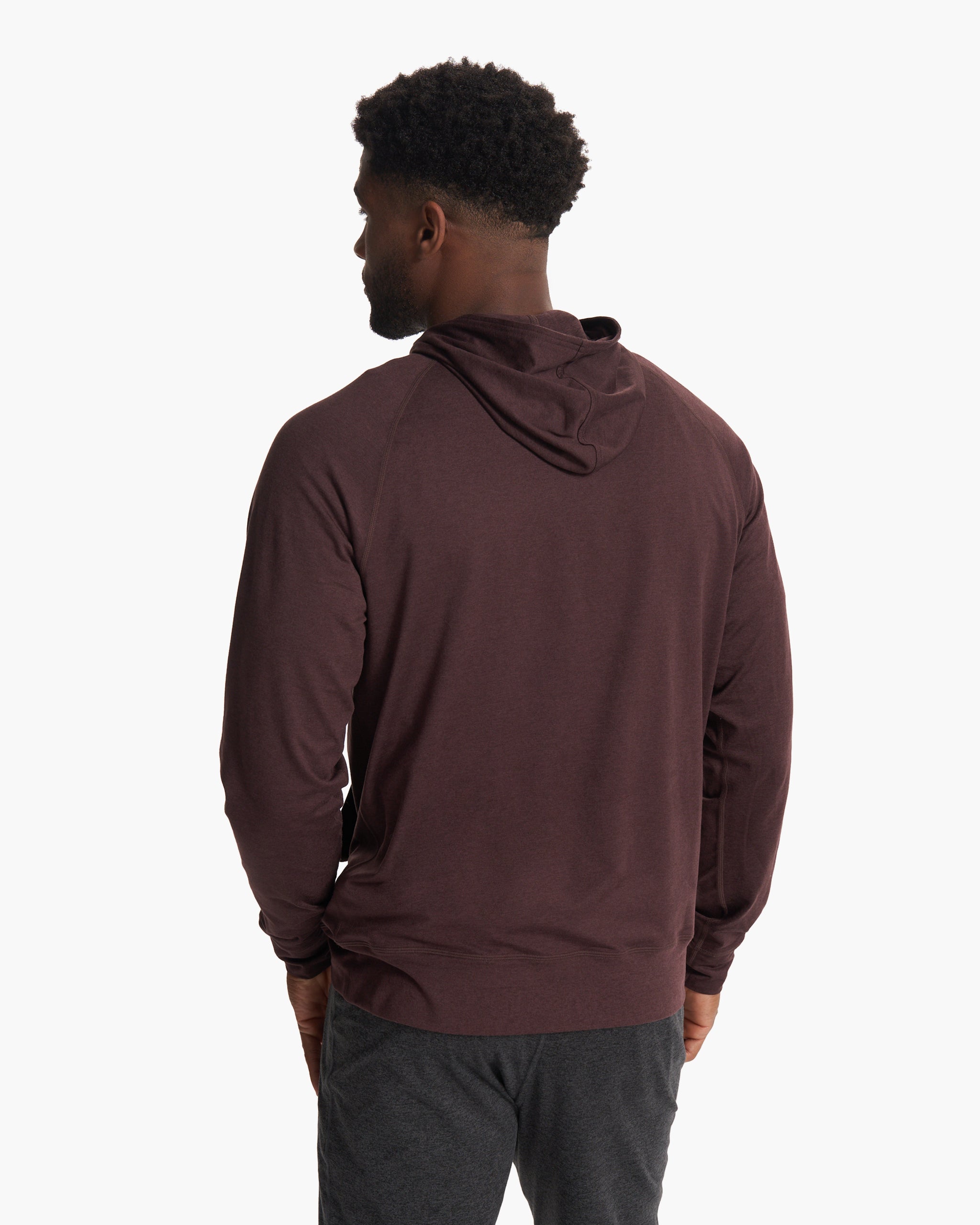 Ponto Performance Half Zip Hoodie | Mahogany Heather - Image 4
