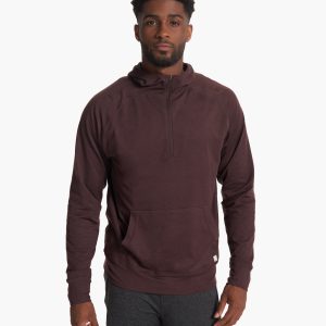 Ponto Performance Half Zip Hoodie | Mahogany Heather