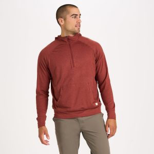 Ponto Performance Half Zip Hoodie | Red Clay Heather