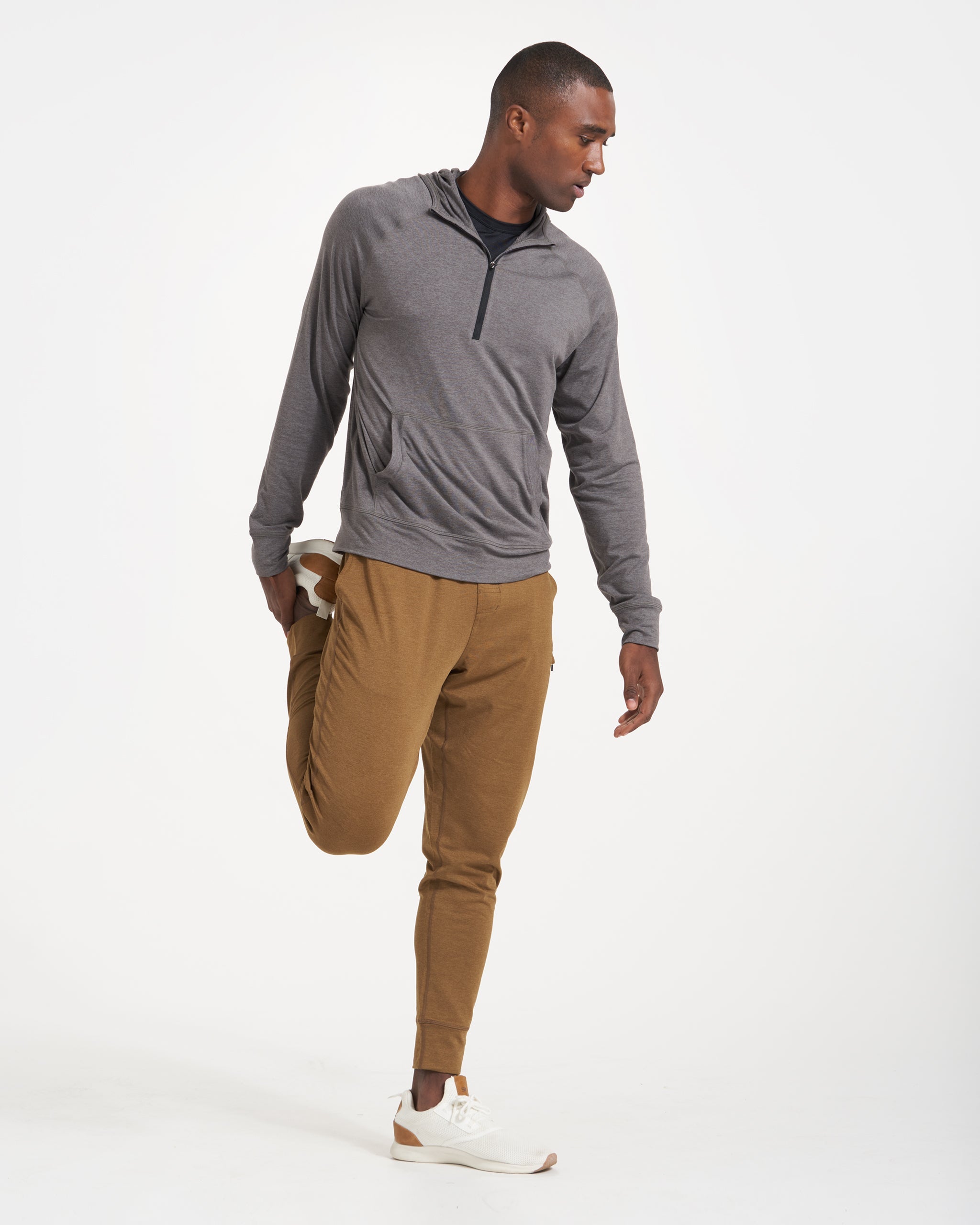 Ponto Performance Half Zip Hoodie | Smoke Heather - Image 5