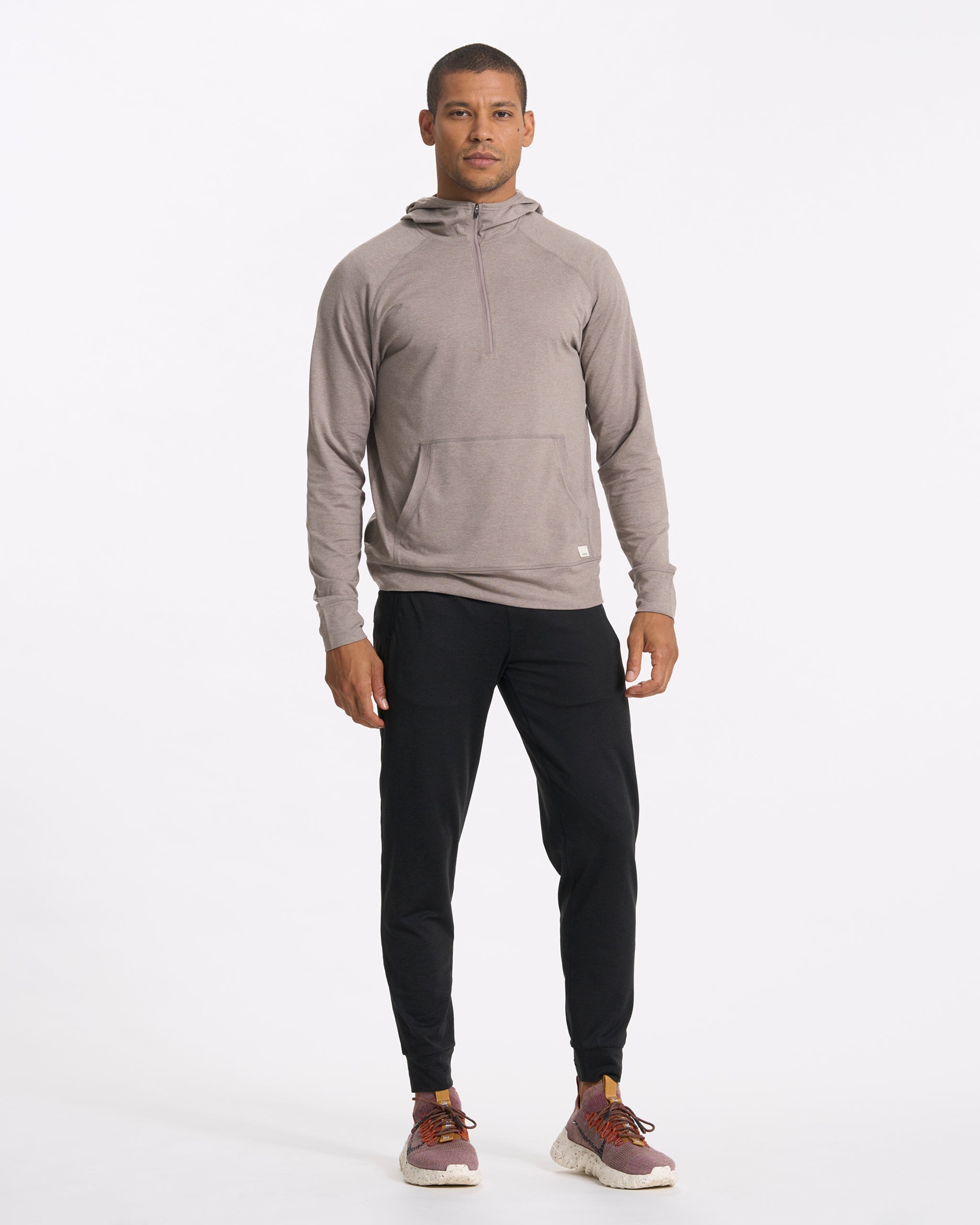 Ponto Performance Half Zip Hoodie | Walnut Heather - Image 4