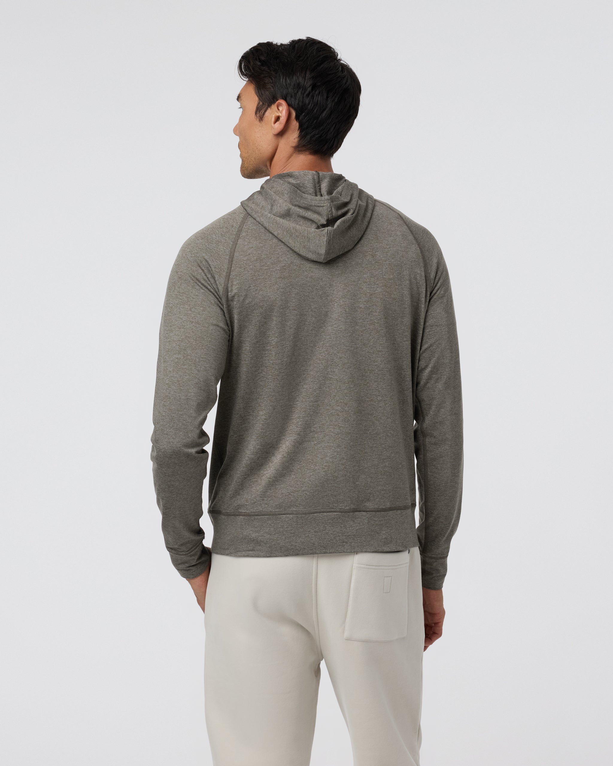 Ponto Performance Half Zip Hoodie | Warm Grey Heather - Image 3