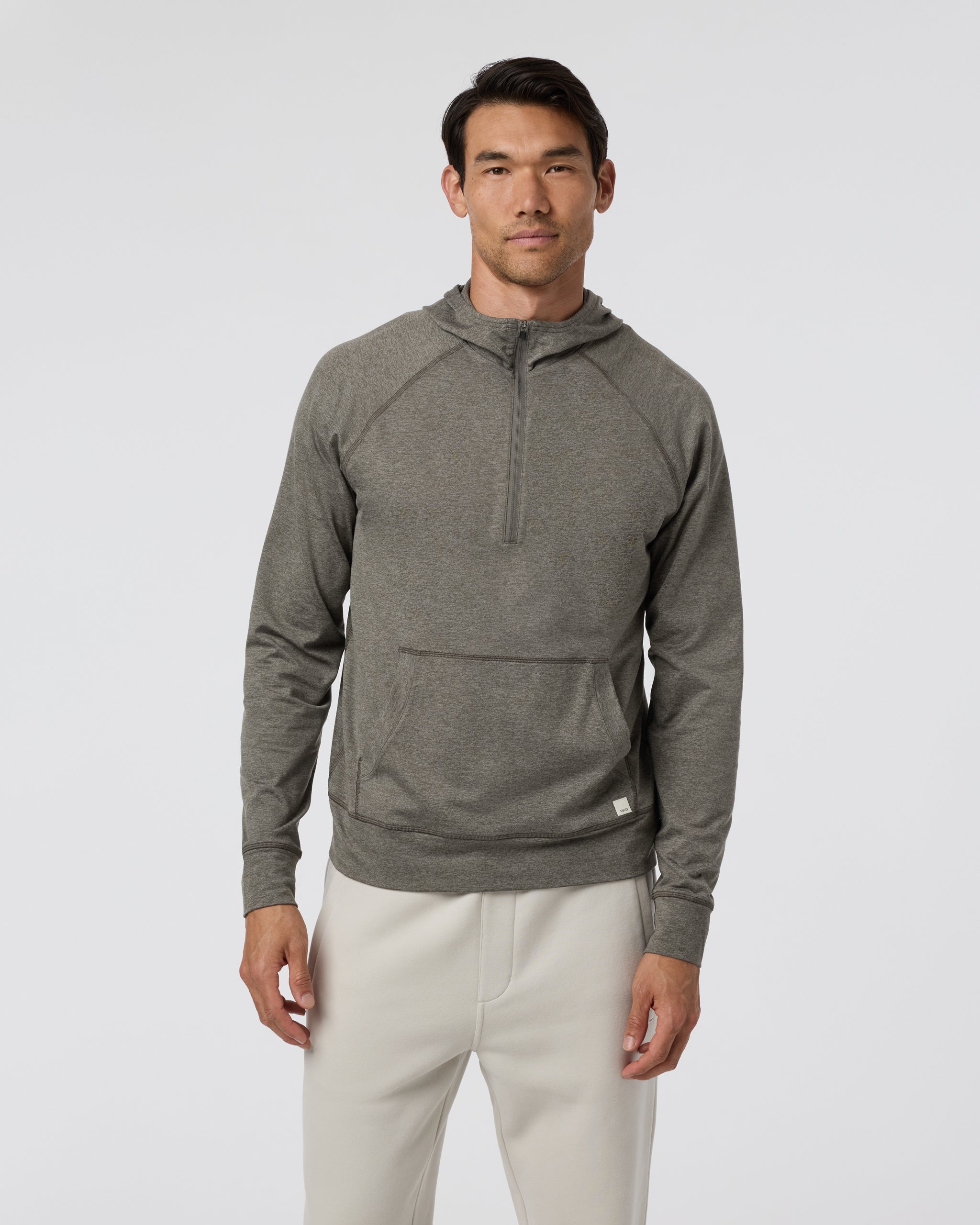 Ponto Performance Half Zip Hoodie | Warm Grey Heather - Image 5