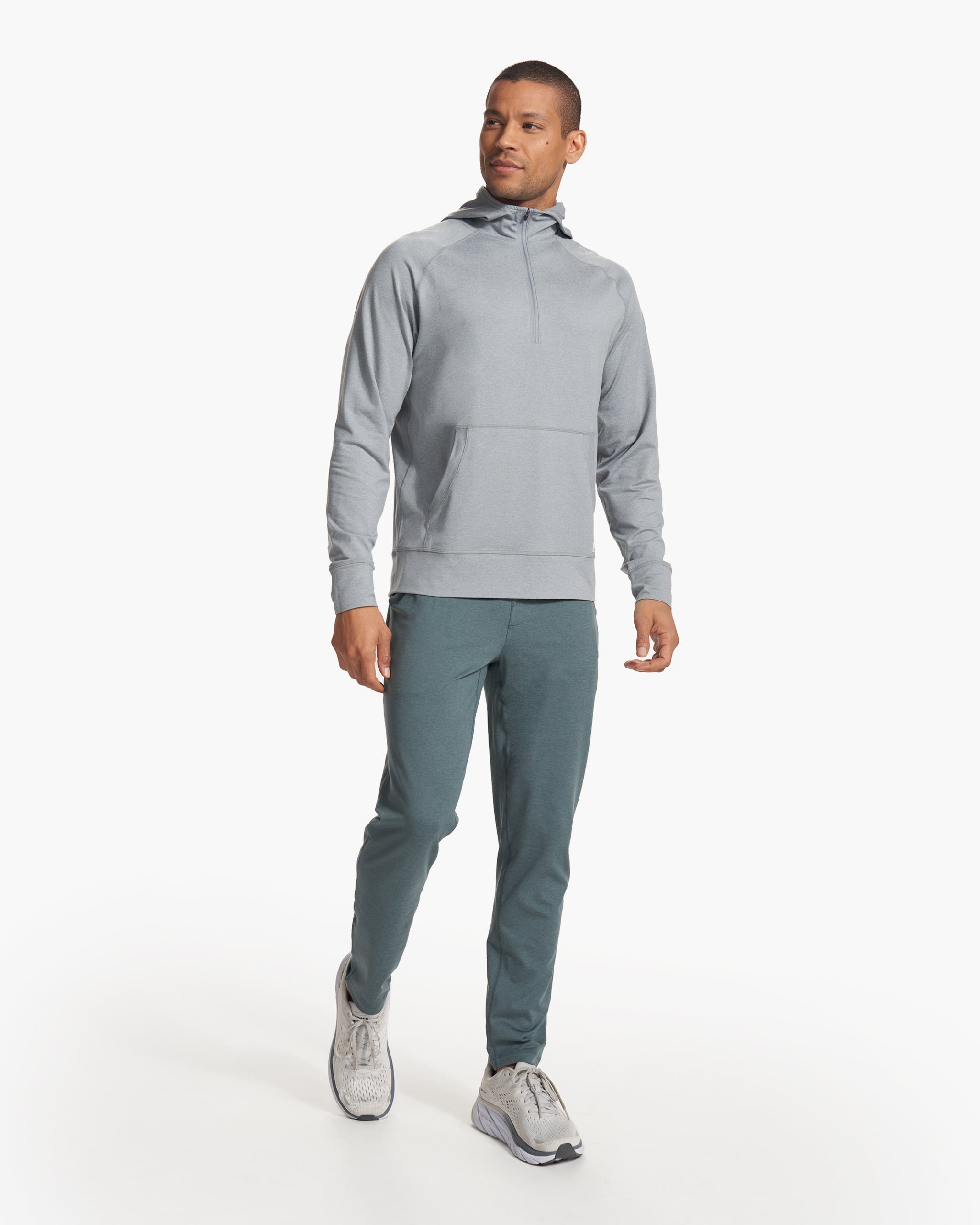 Ponto Performance Half Zip Hoodie | Steel Heather - Image 4
