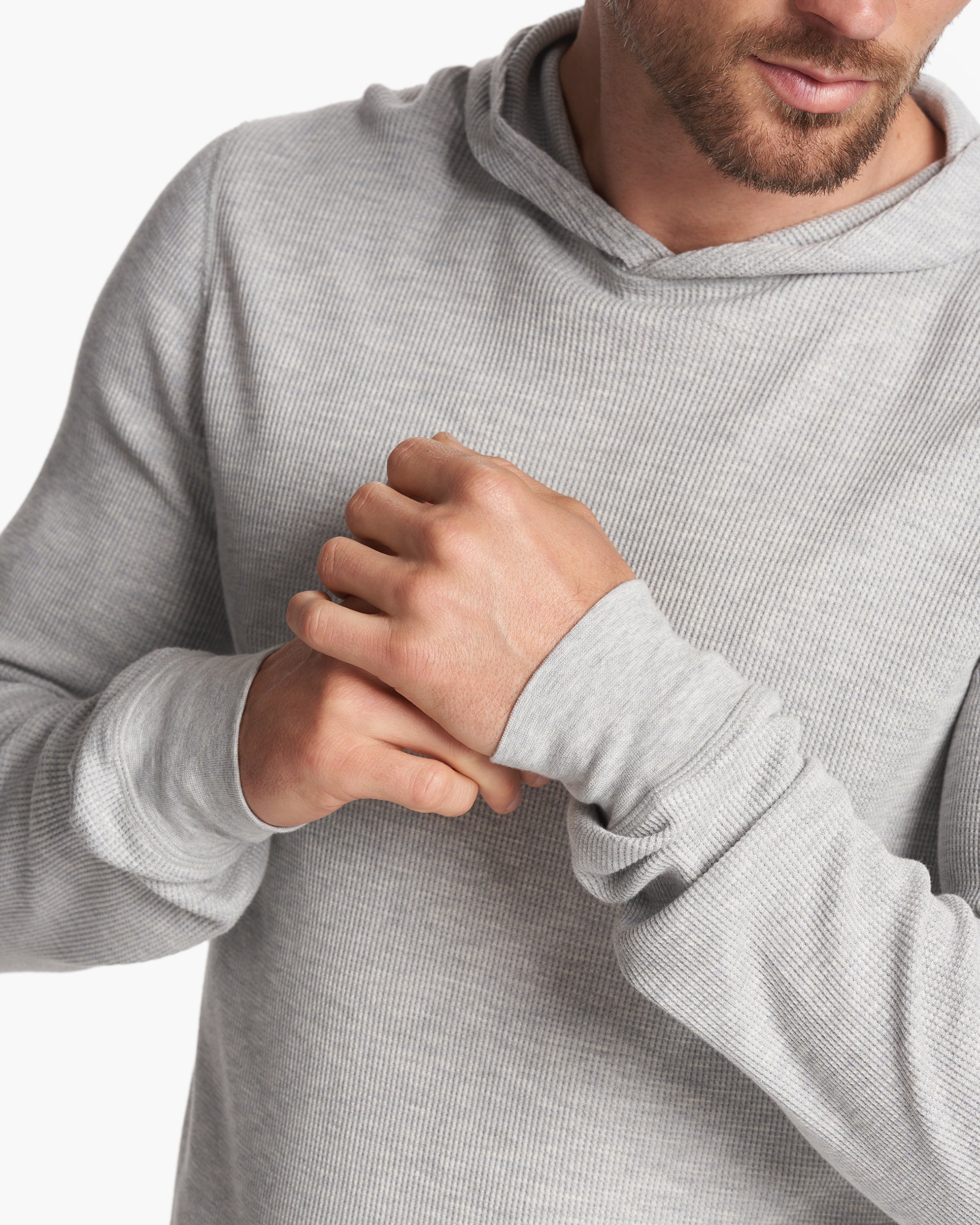 Waffle Hoodie | Light Heather Grey