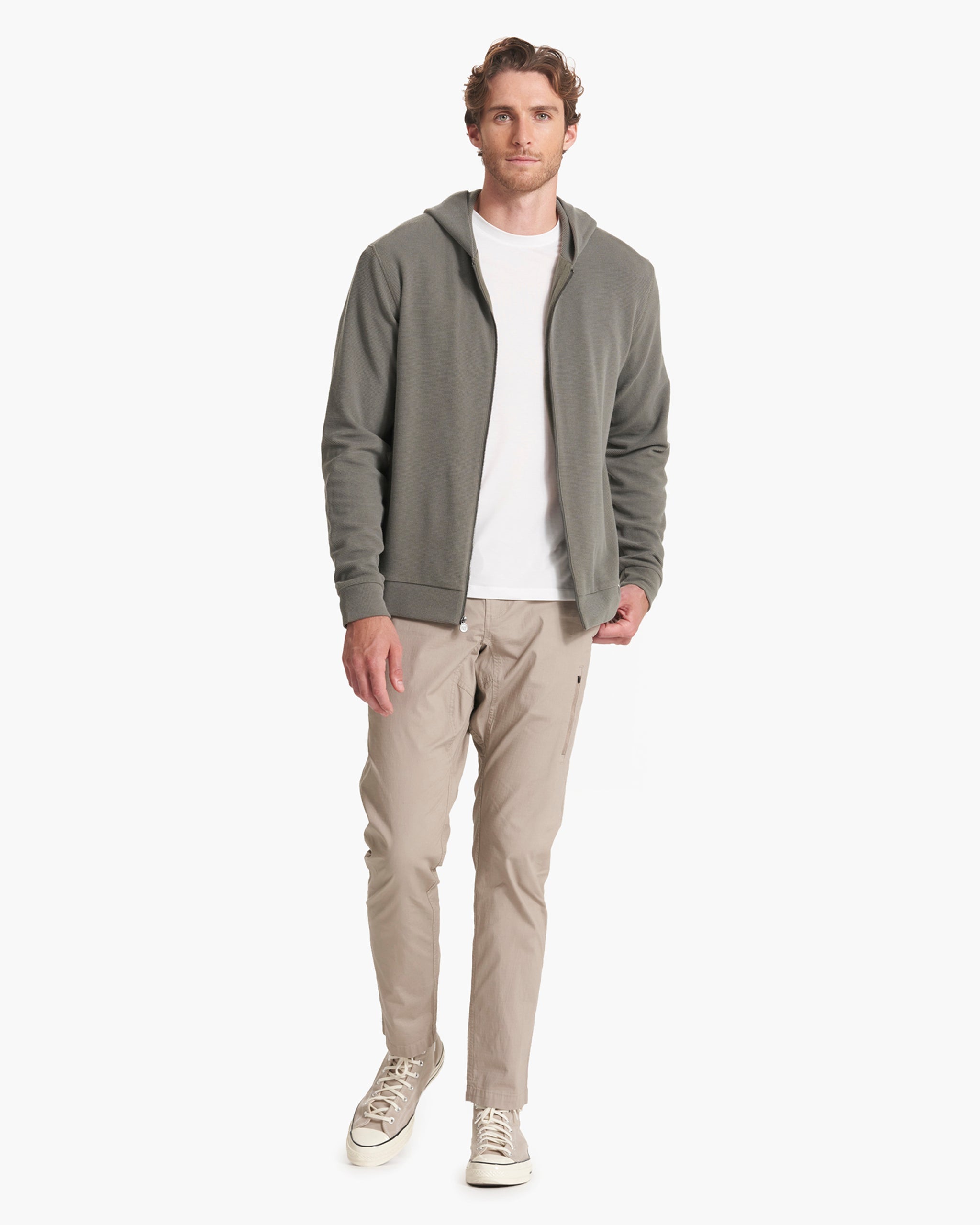 Performance Waffle Zip Hoodie | Dusty Pine - Image 4