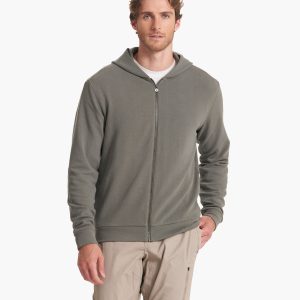 Performance Waffle Zip Hoodie | Dusty Pine