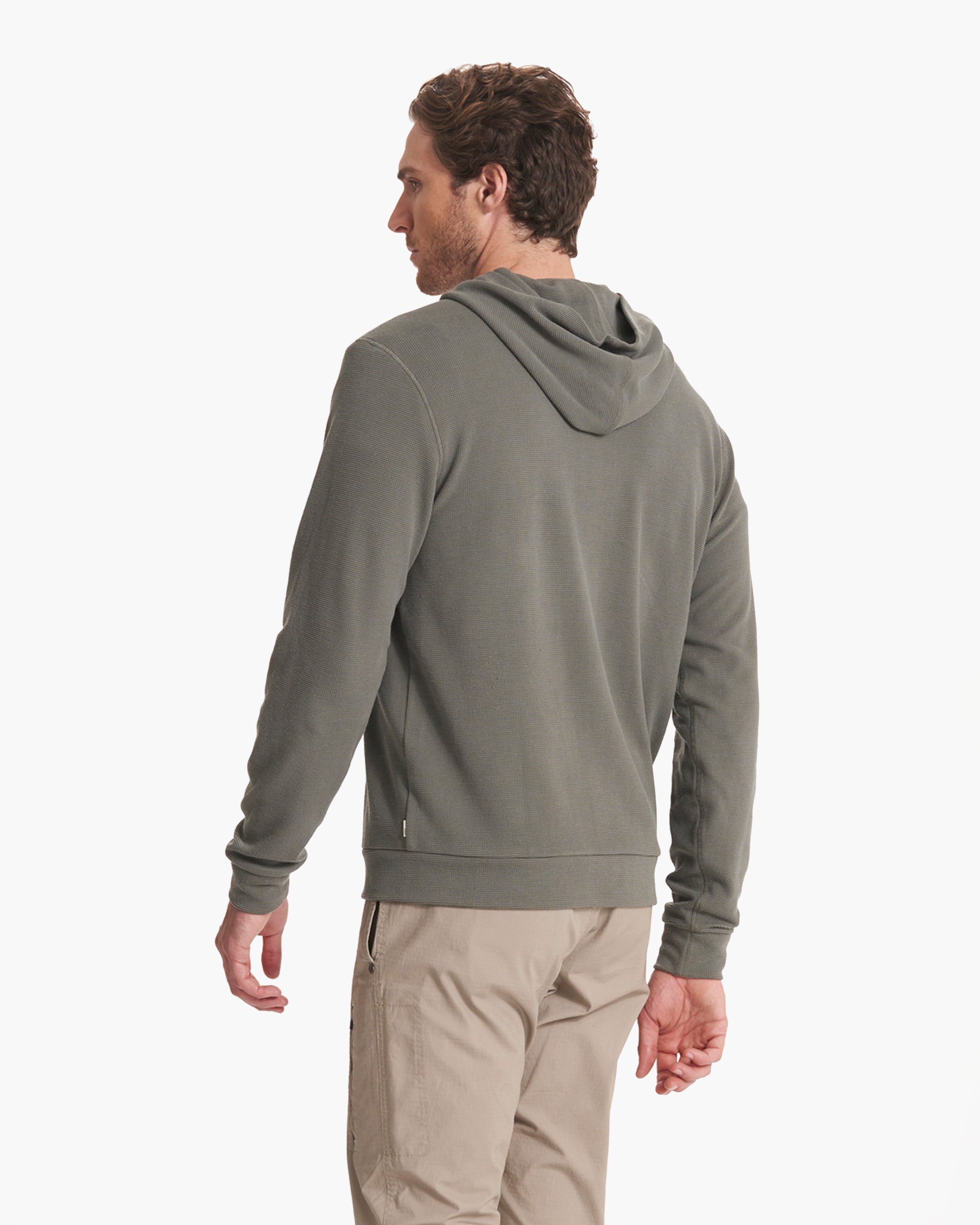 Performance Waffle Zip Hoodie | Dusty Pine - Image 3