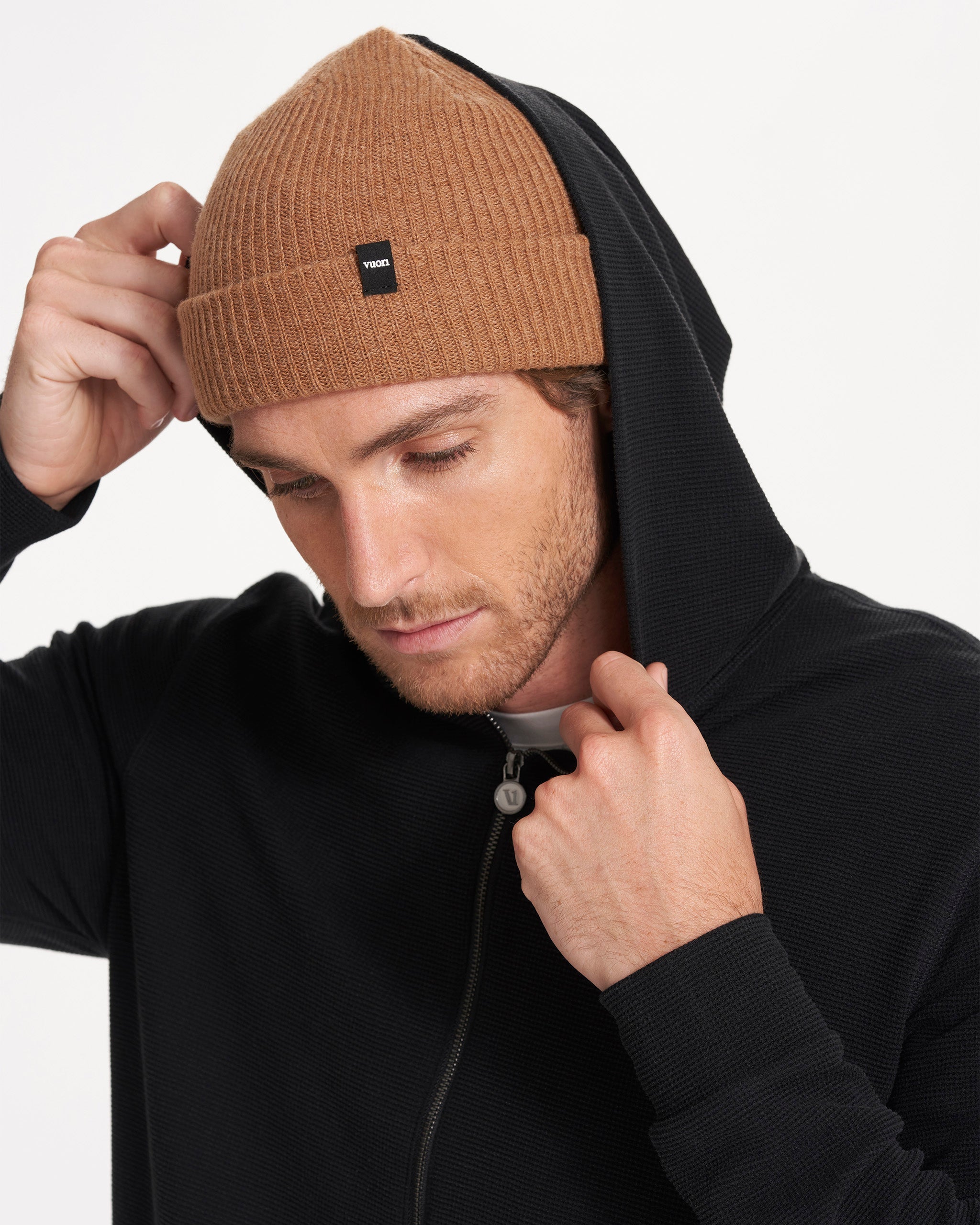 Performance Waffle Zip Hoodie | Washed Black - Image 5