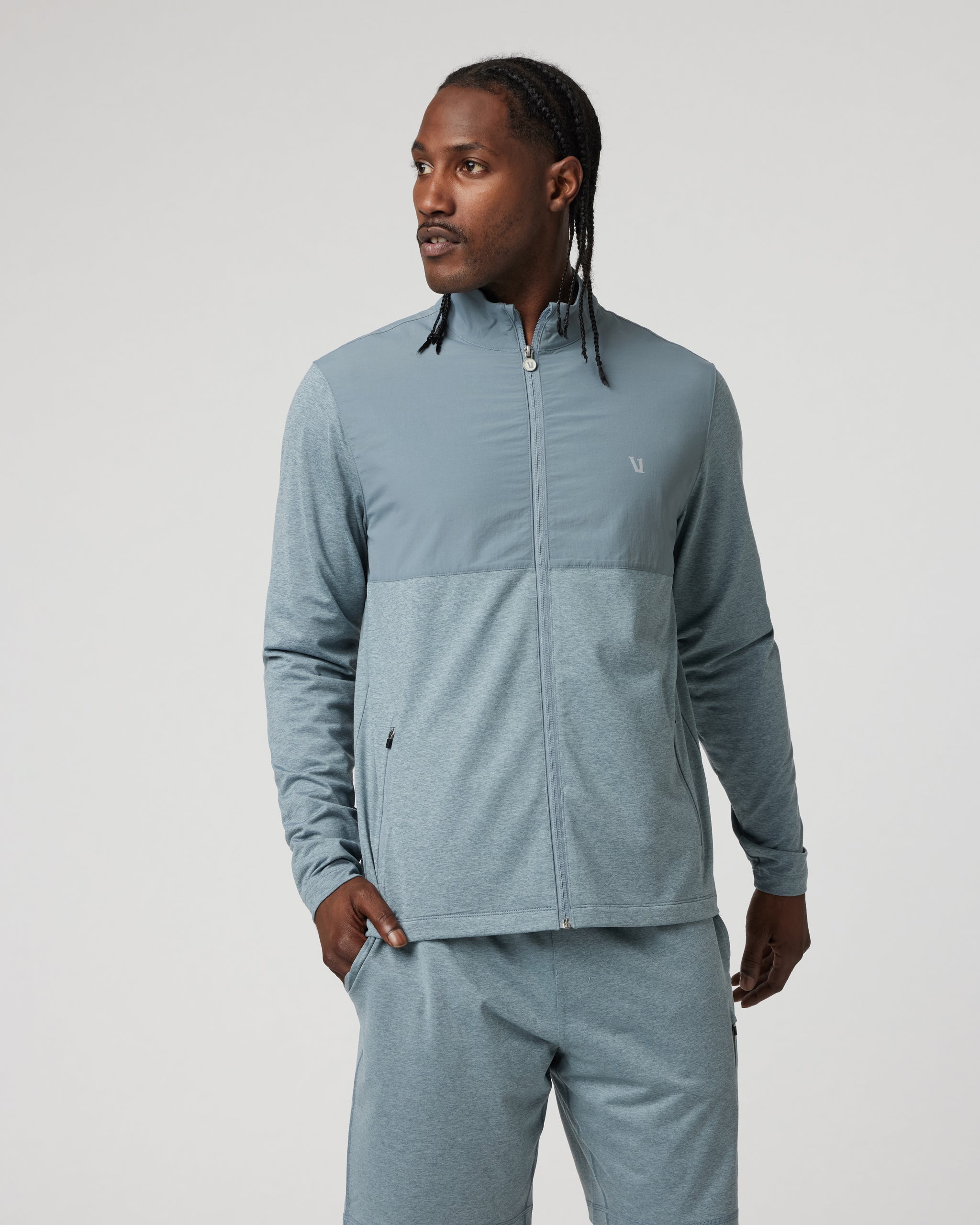 Sunday Element Track Jacket | Dusty Blue Heather - Image 2