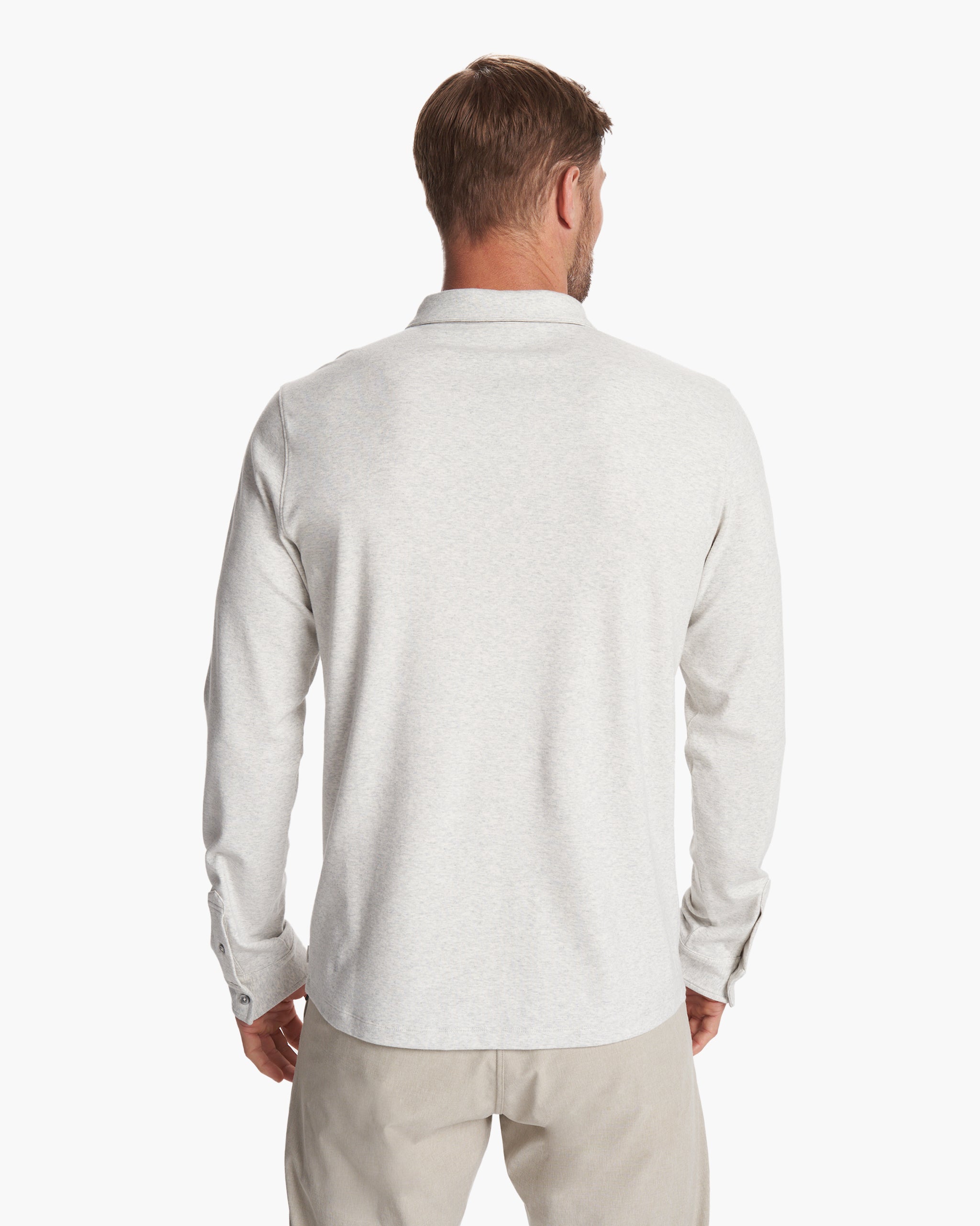 Long Sleeve Westport Polo | Oatmeal Heather - Image 3