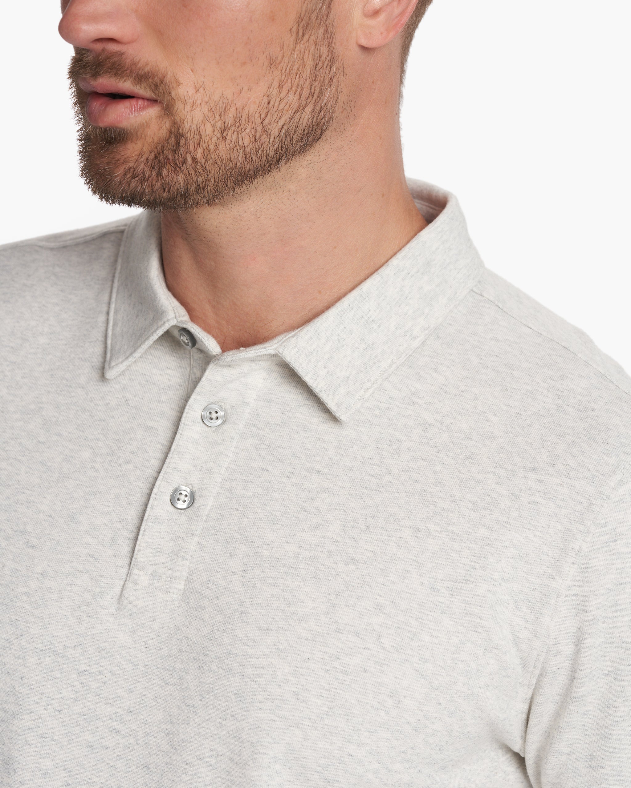 Long Sleeve Westport Polo | Oatmeal Heather - Image 5