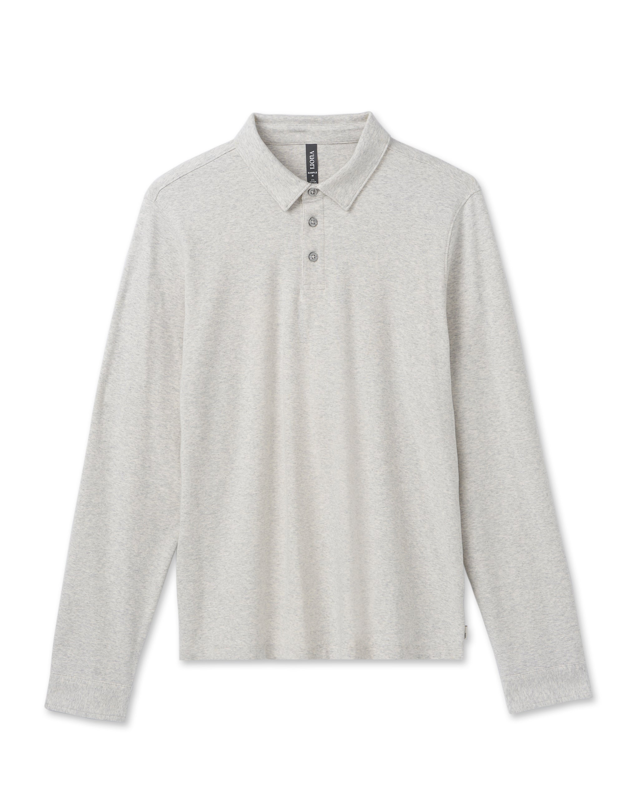 Long Sleeve Westport Polo | Oatmeal Heather - Image 6