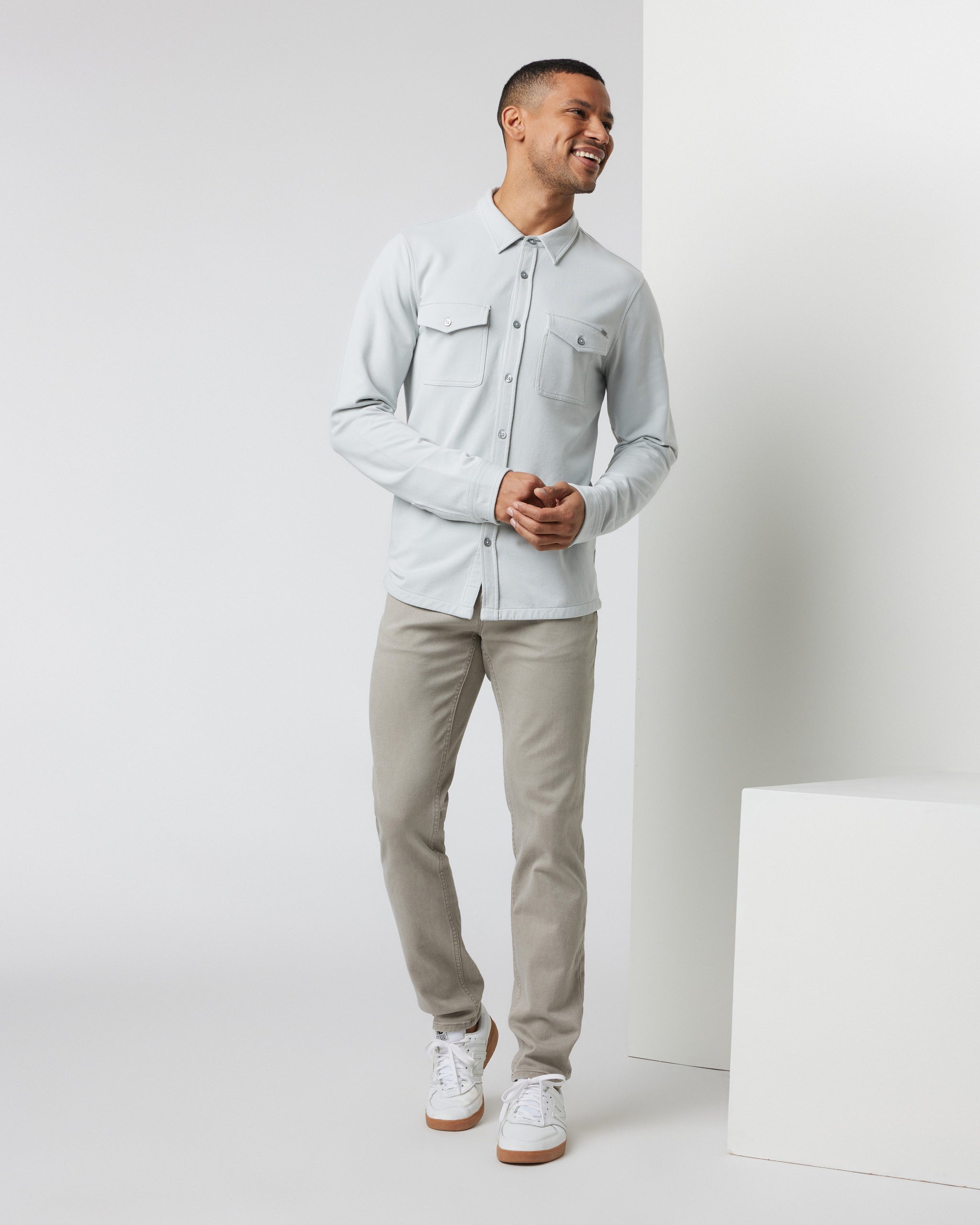 Boulevard Shirt Jacket | Sky Grey - Image 3