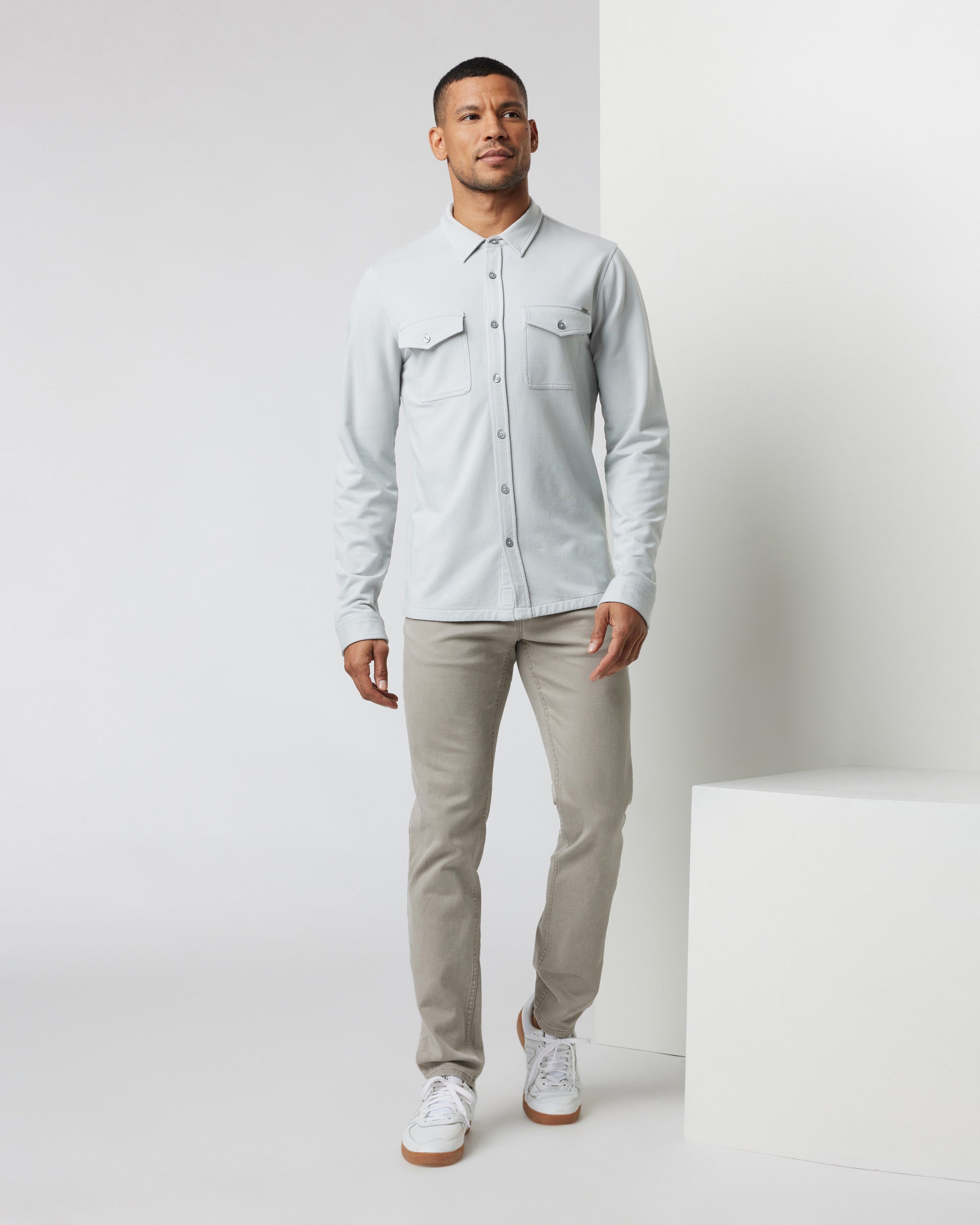 Boulevard Shirt Jacket | Sky Grey - Image 5