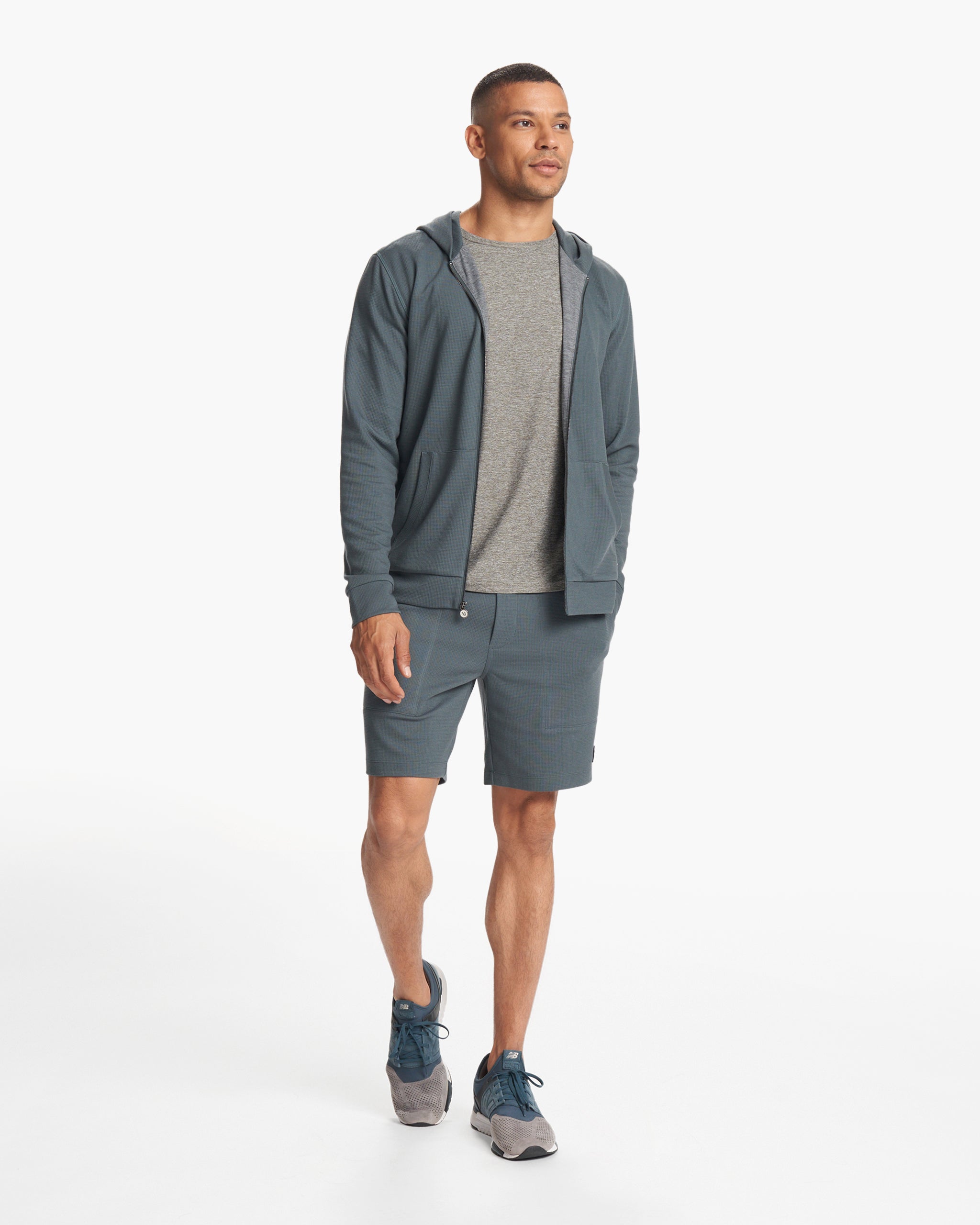 Performance Waffle Zip Hoodie 2.0 | Lake - Image 3