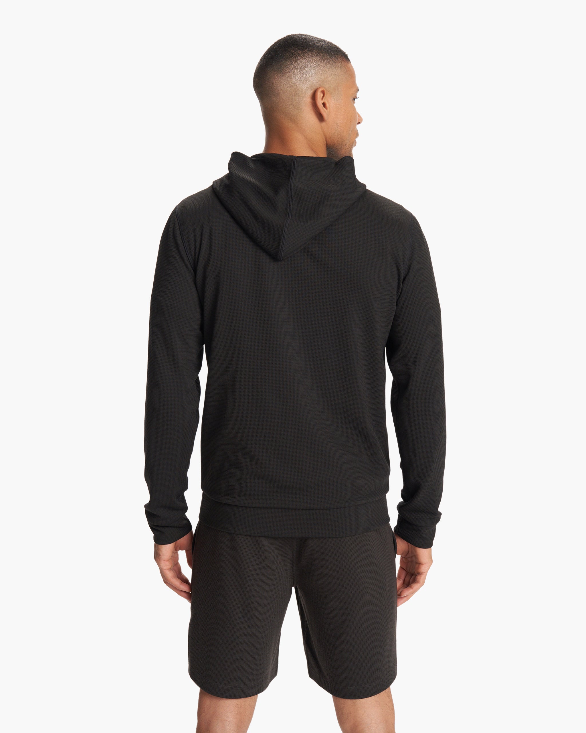 Performance Waffle Zip Hoodie 2.0 | Black - Image 3