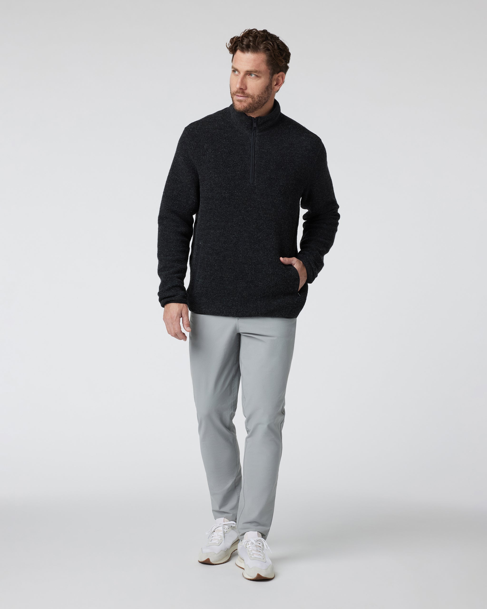 Plymouth Wool Pullover | Dark Black Heather - Image 3