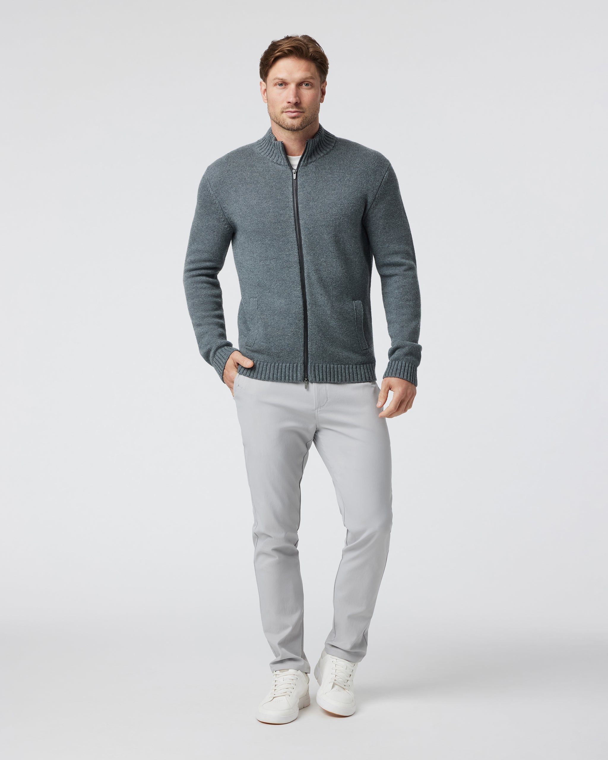 Denver Full Zip Sweater | Charcoal - Image 3