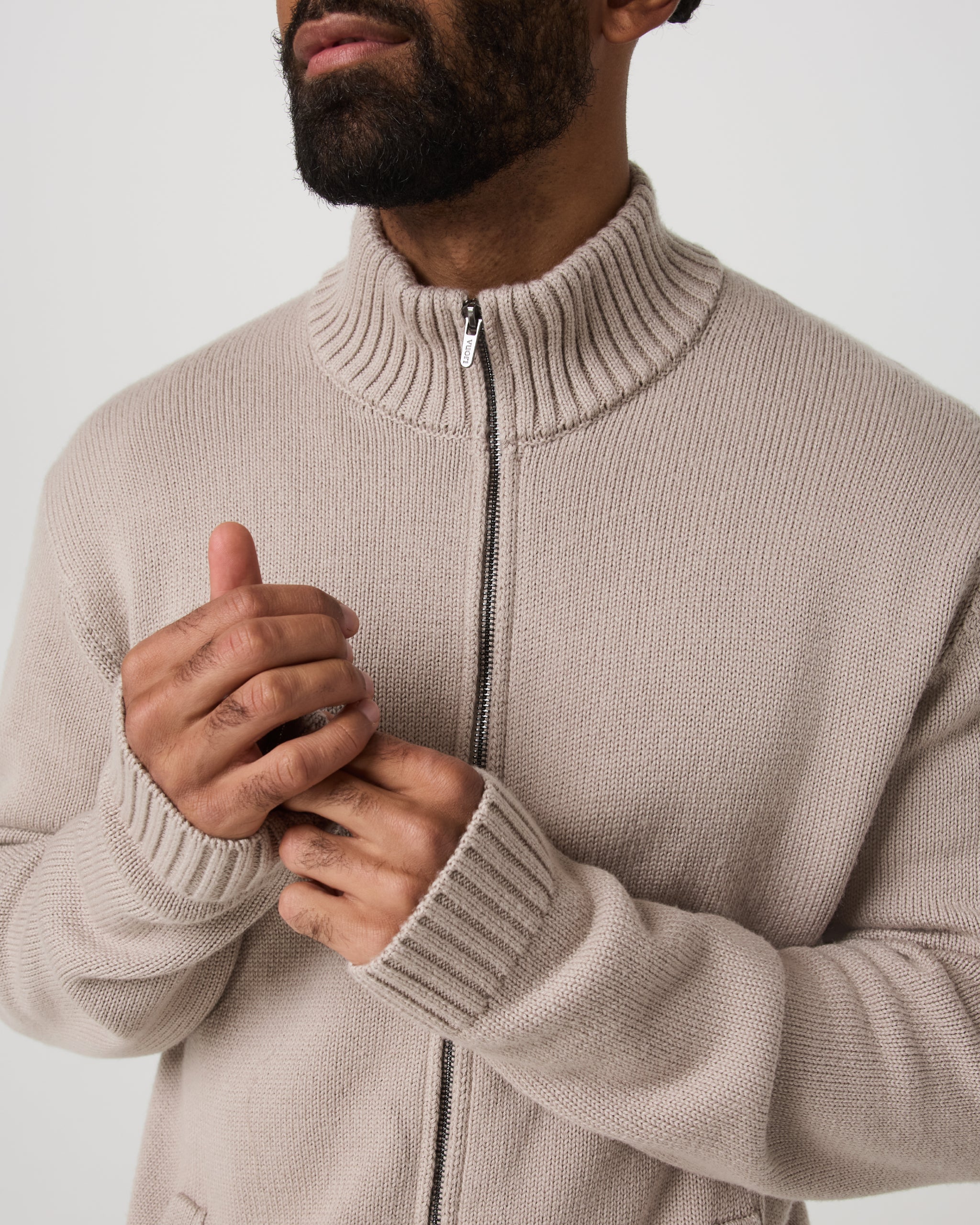 Denver Full Zip Sweater | Willow Grey - Image 2