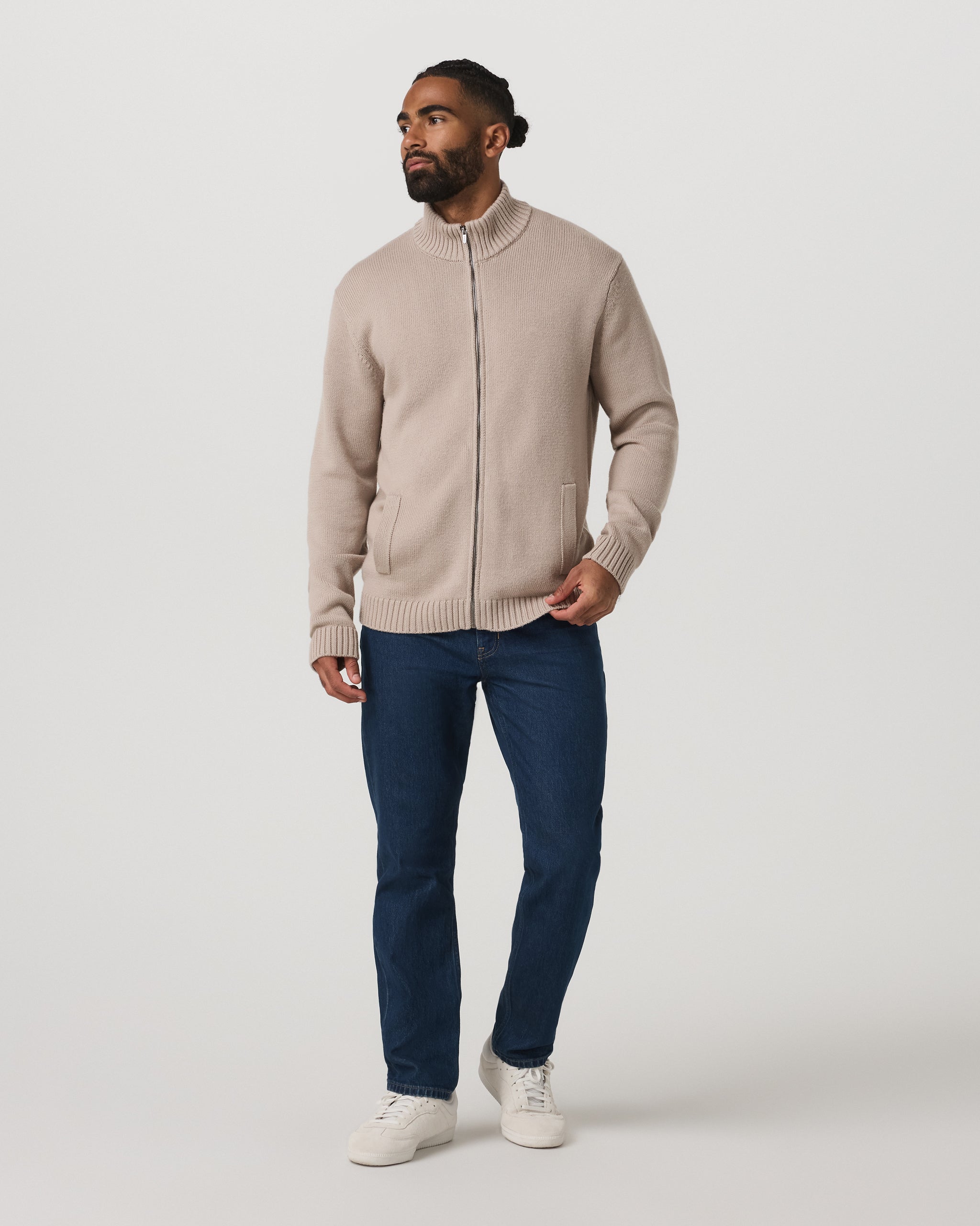 Denver Full Zip Sweater | Willow Grey - Image 4
