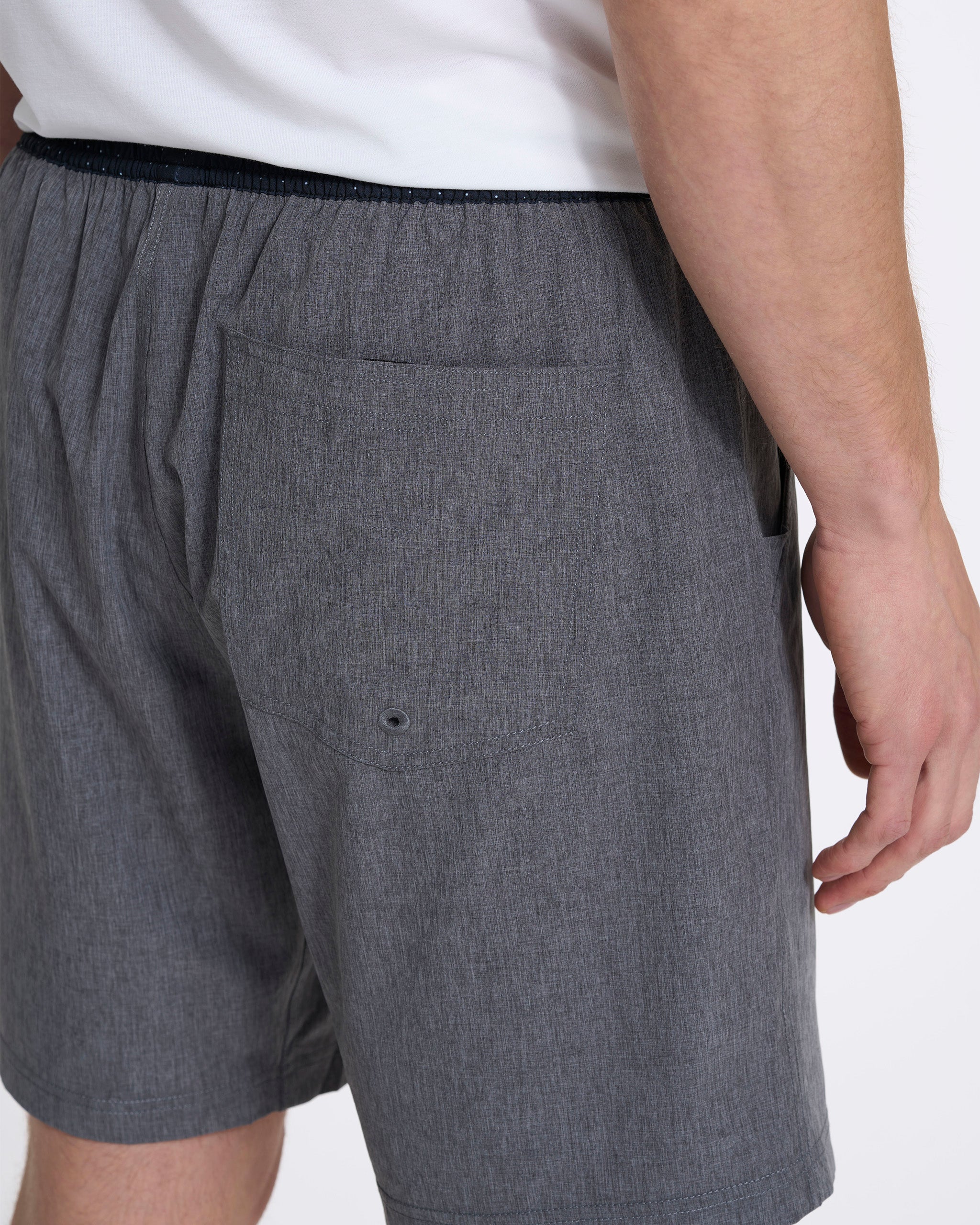 Kore Short Lined 7 | Vintage Charcoal Linen Texture - Image 4