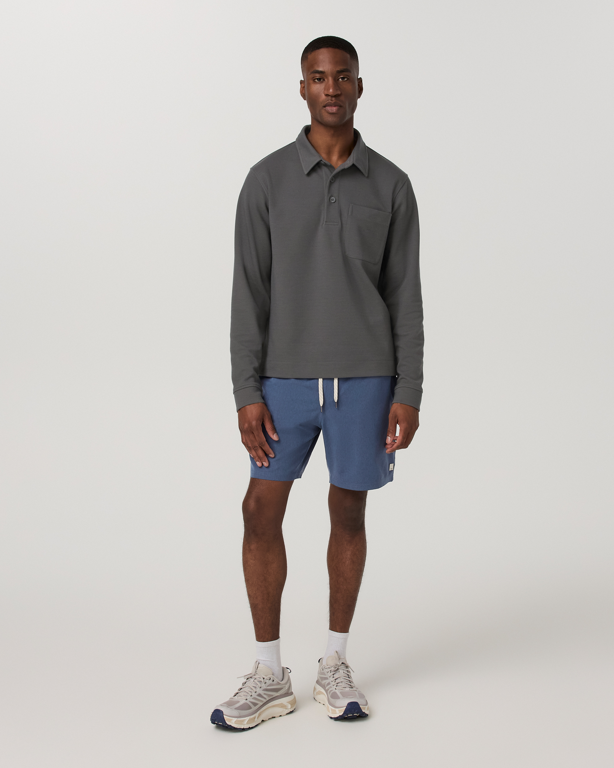 Banks Session Short Unlined 7 | Azure Linen Texture - Image 4